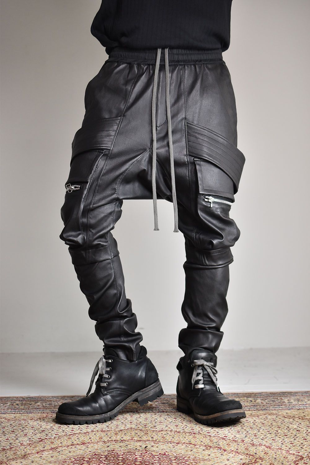 A.F ARTEFACT - Sheepe Leather Stretch Cargo Sarouel Skinny