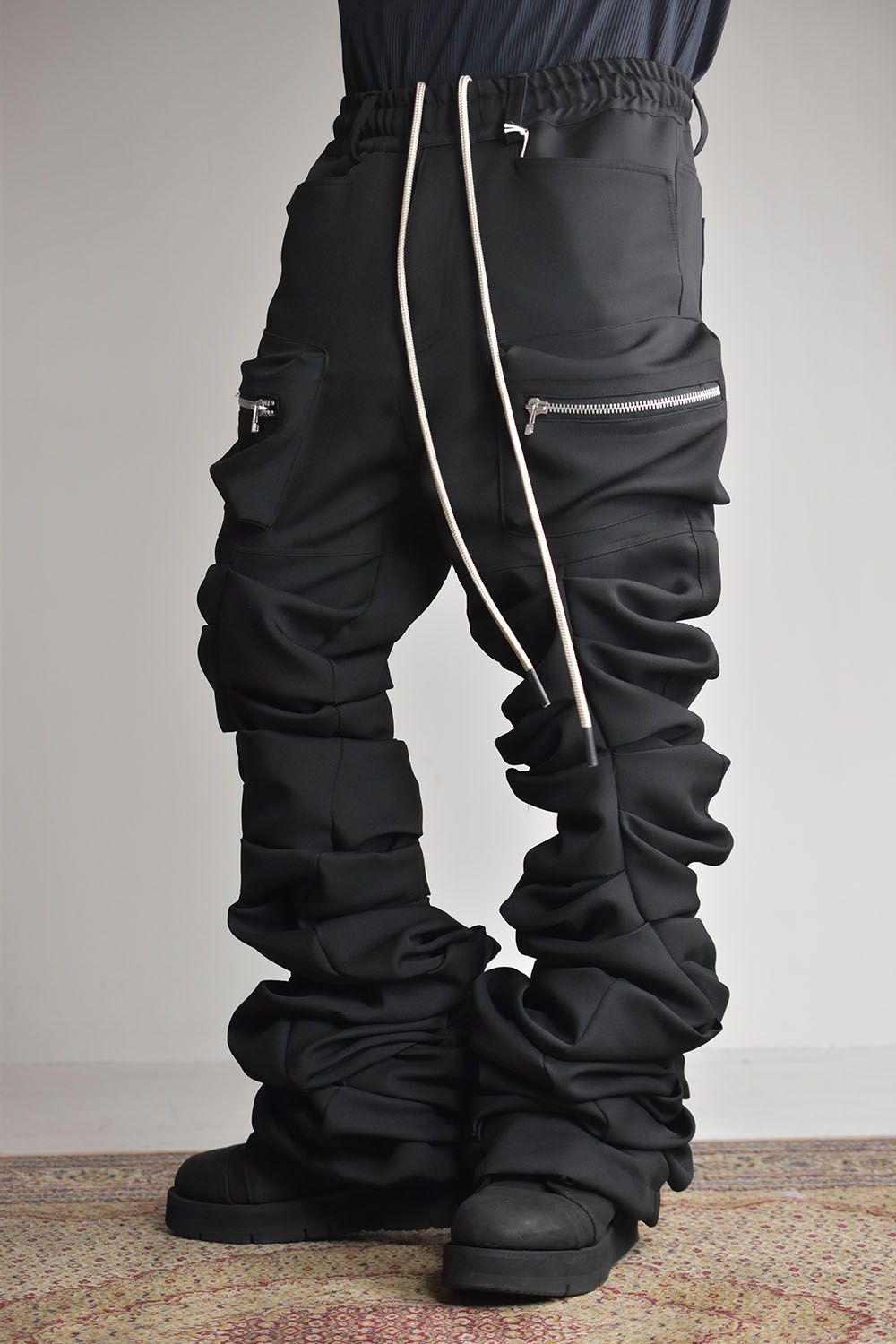 A.F ARTEFACT - Twill Monster Tuck Flare Baggy Pants