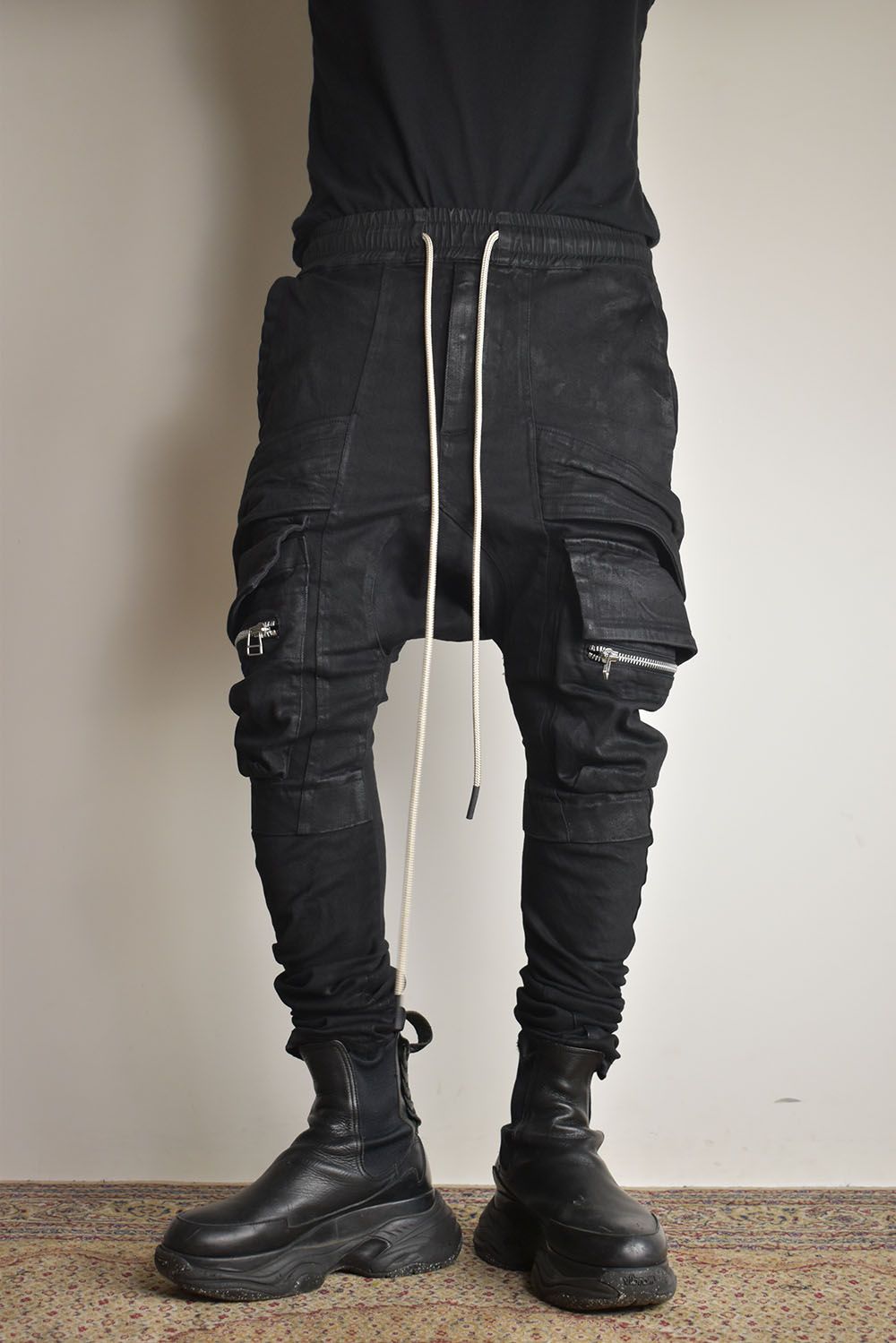 A.F ARTEFACT - Stretch Denim Coating Cargo Saruel Skinny