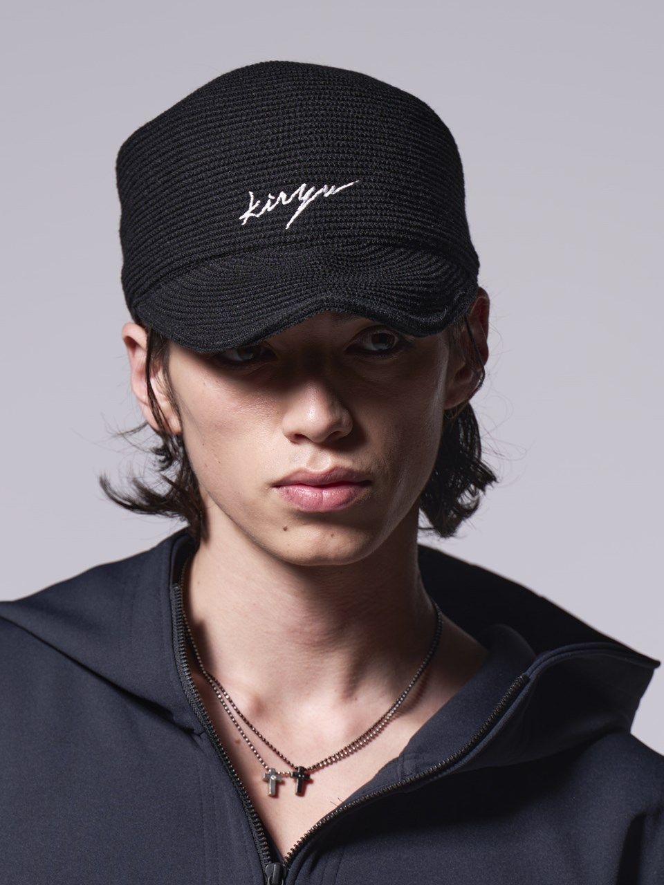 kiryuyrik刺繡入りオリジナルキャスケットブラック