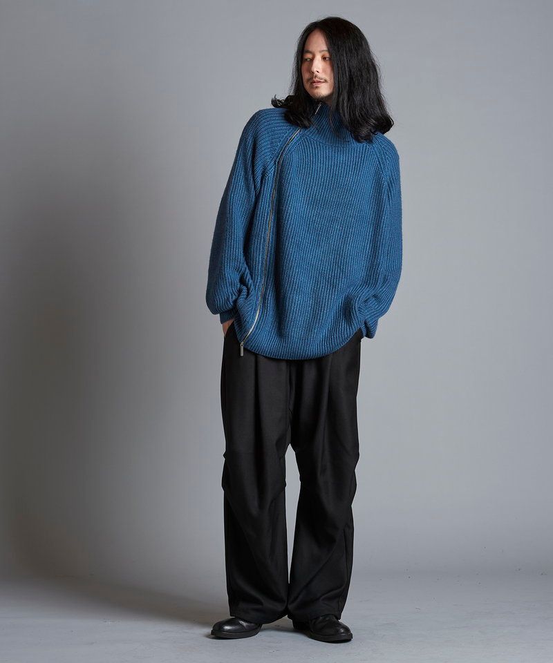 NO ID. - アシンメトリーZIPニットタートルネックCD【NO ID.】 | BRYAN