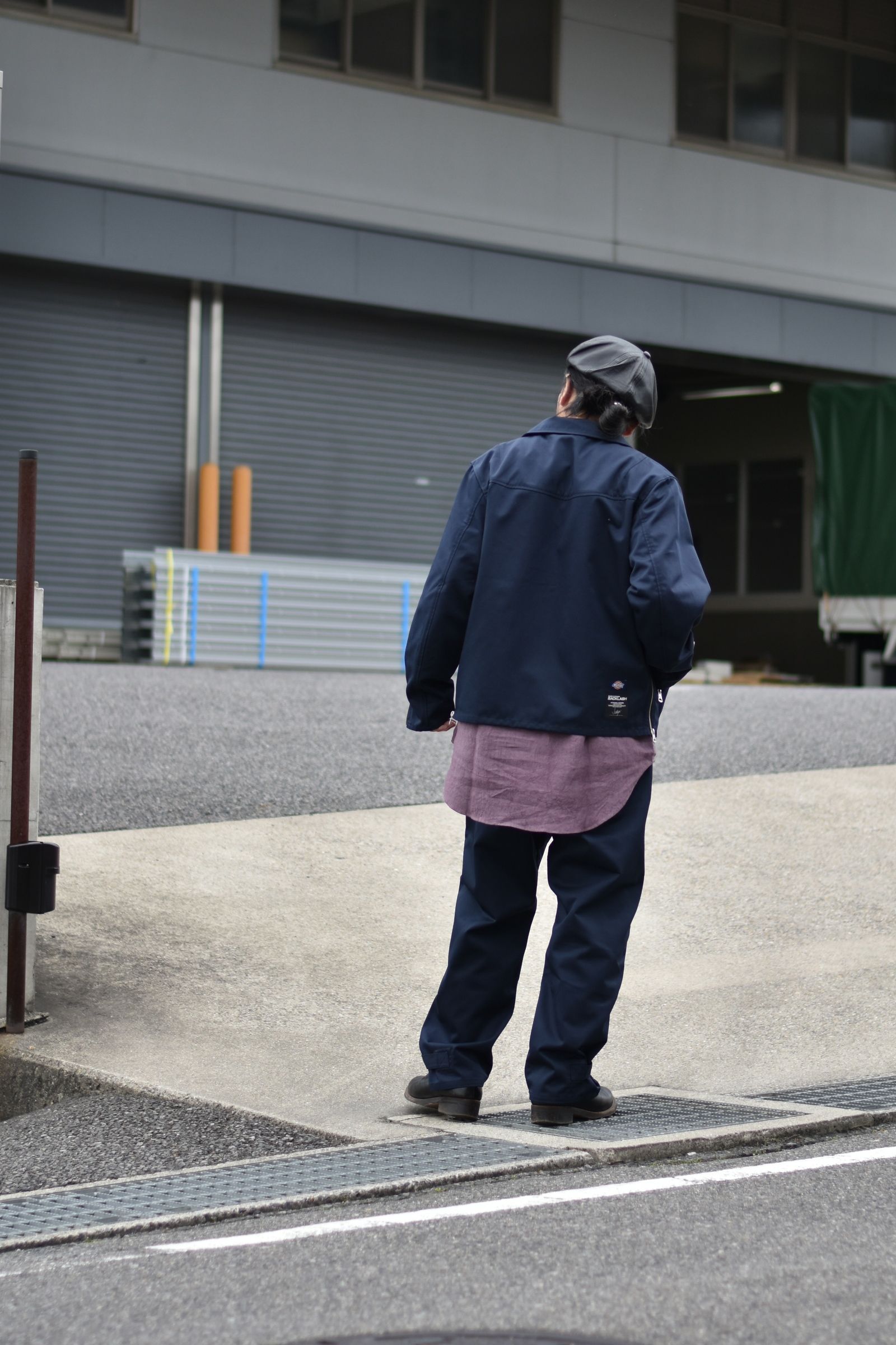 ハイマスマニア オーバーサイズダブルタックパンツ ダークネイビー XS