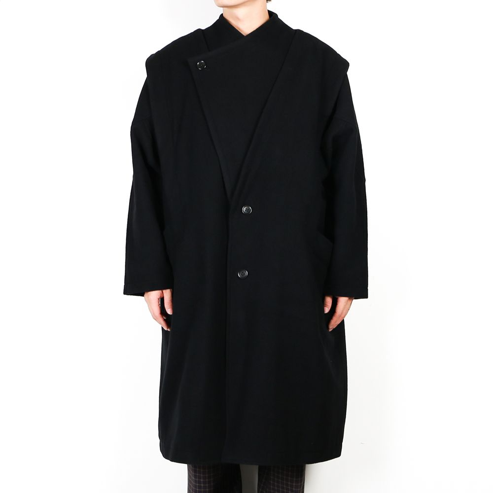 Iroquois - TOP MOSSER OVER COAT / ノーカラー オーバーコート