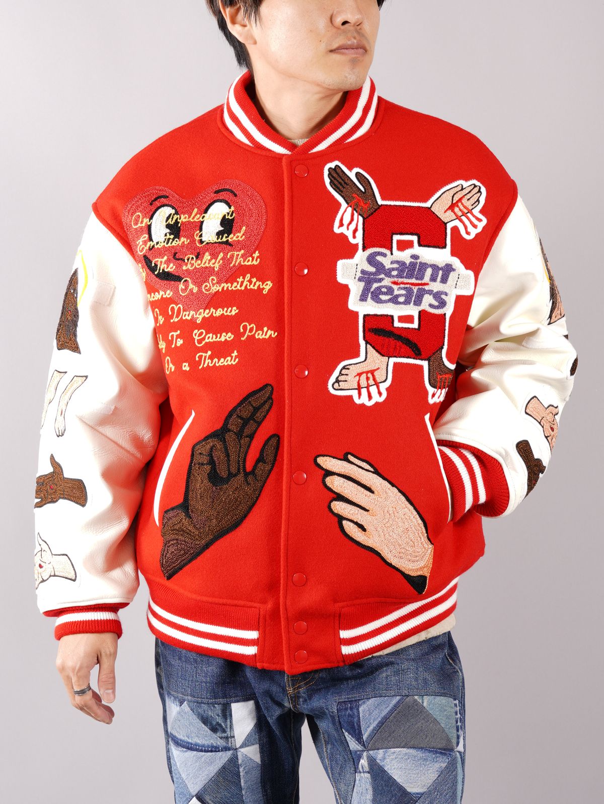 SAINT M×××××× - ラスト1点 / SM-S22-0000-058 / スタジャン (レッド