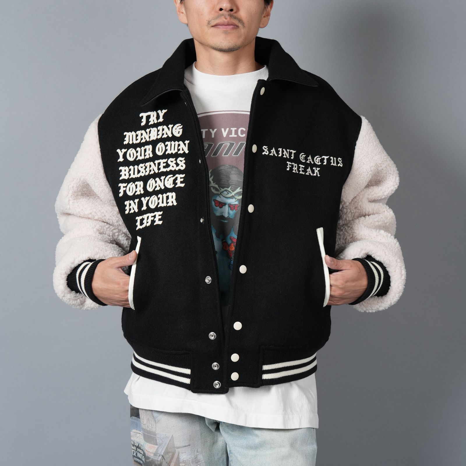 メゾンスペシャル ストライプ柄 スタジアムジャケット メゾン