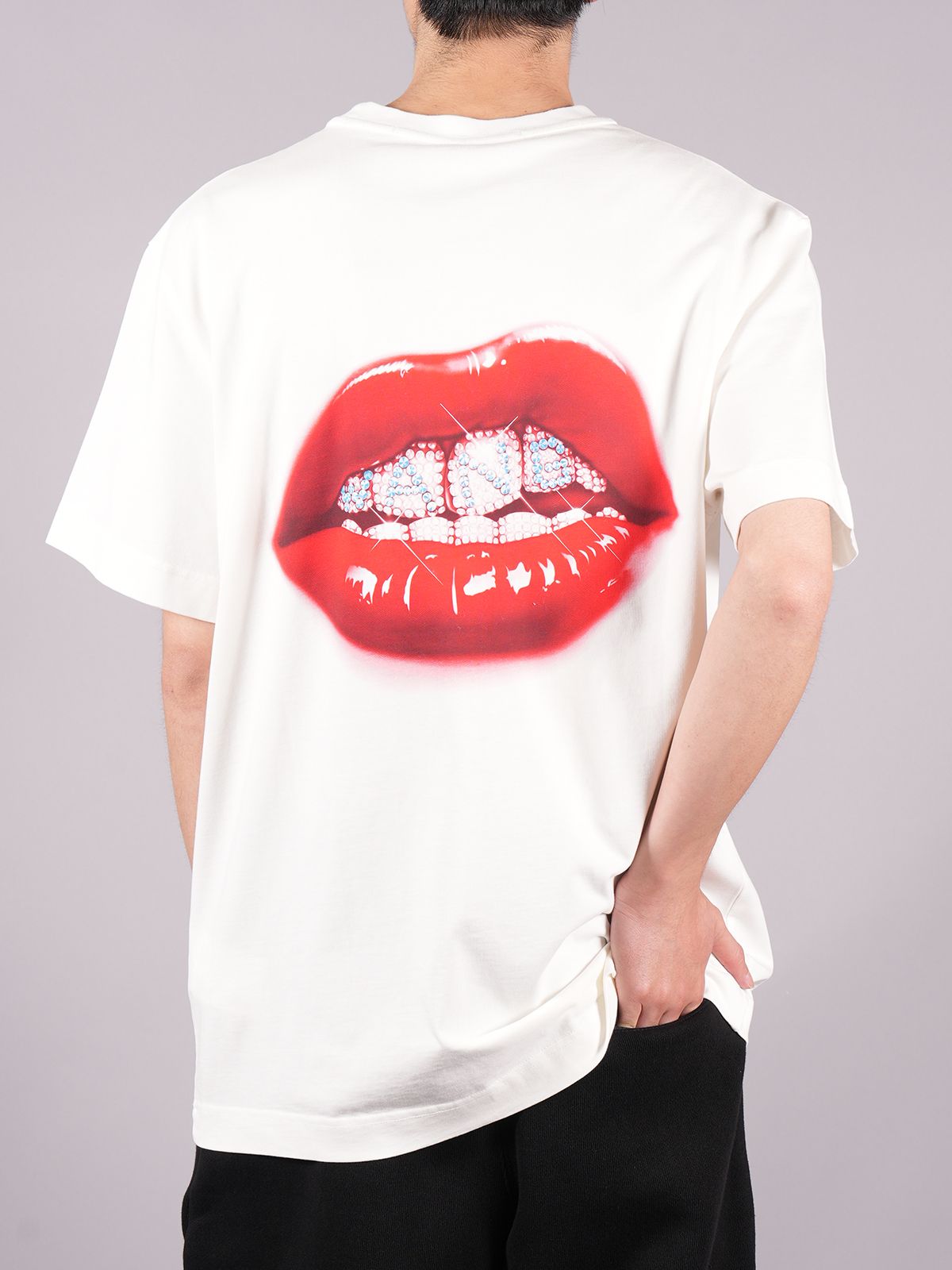 alexander wang - Hotfix logo grill tee in compact jersey