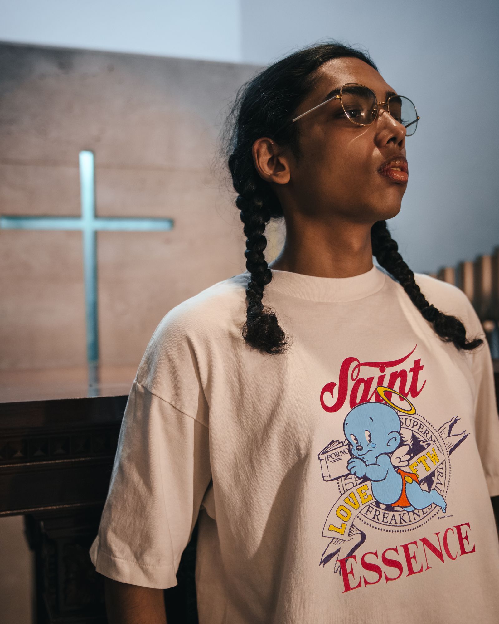 SAINT M×××××× - SM-HR1-0000-022 / SS TEE / BABY MICHAEL / WHITE