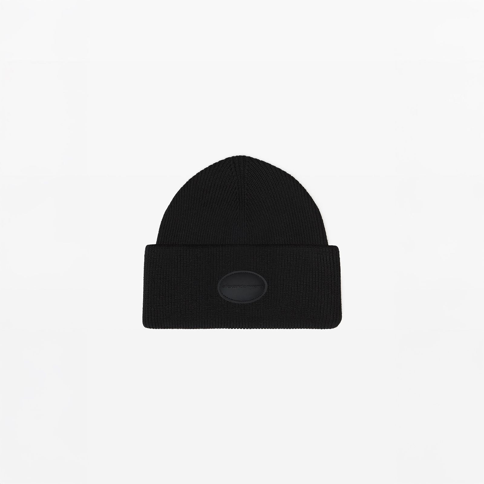 alexander wang - 【ラスト1点】RIBBED BEANIE WITH DOMED LOGO PATCH