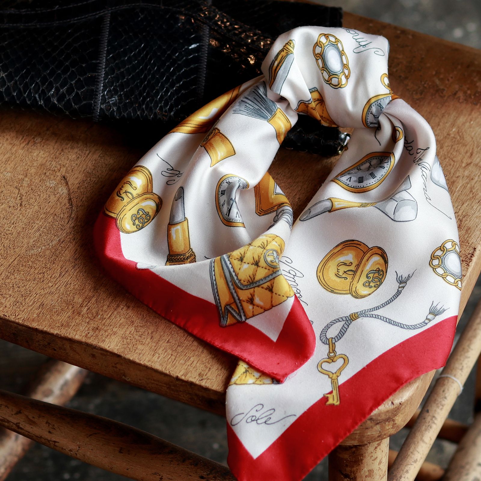 Hermès シルク スカーフ料理テーマ