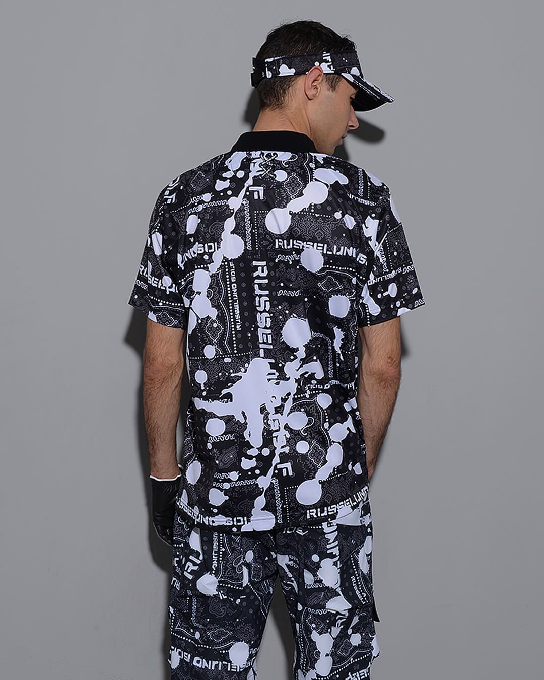 サイズ3 RUSSELUNO ラッセルノ スウィング総柄 ポロシャツ N1170