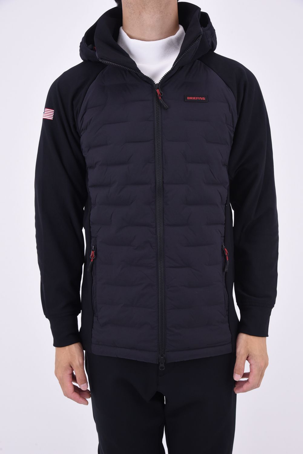 ブリーフィング ストレッチ ハイブリッド ダウンジャケット ブラック