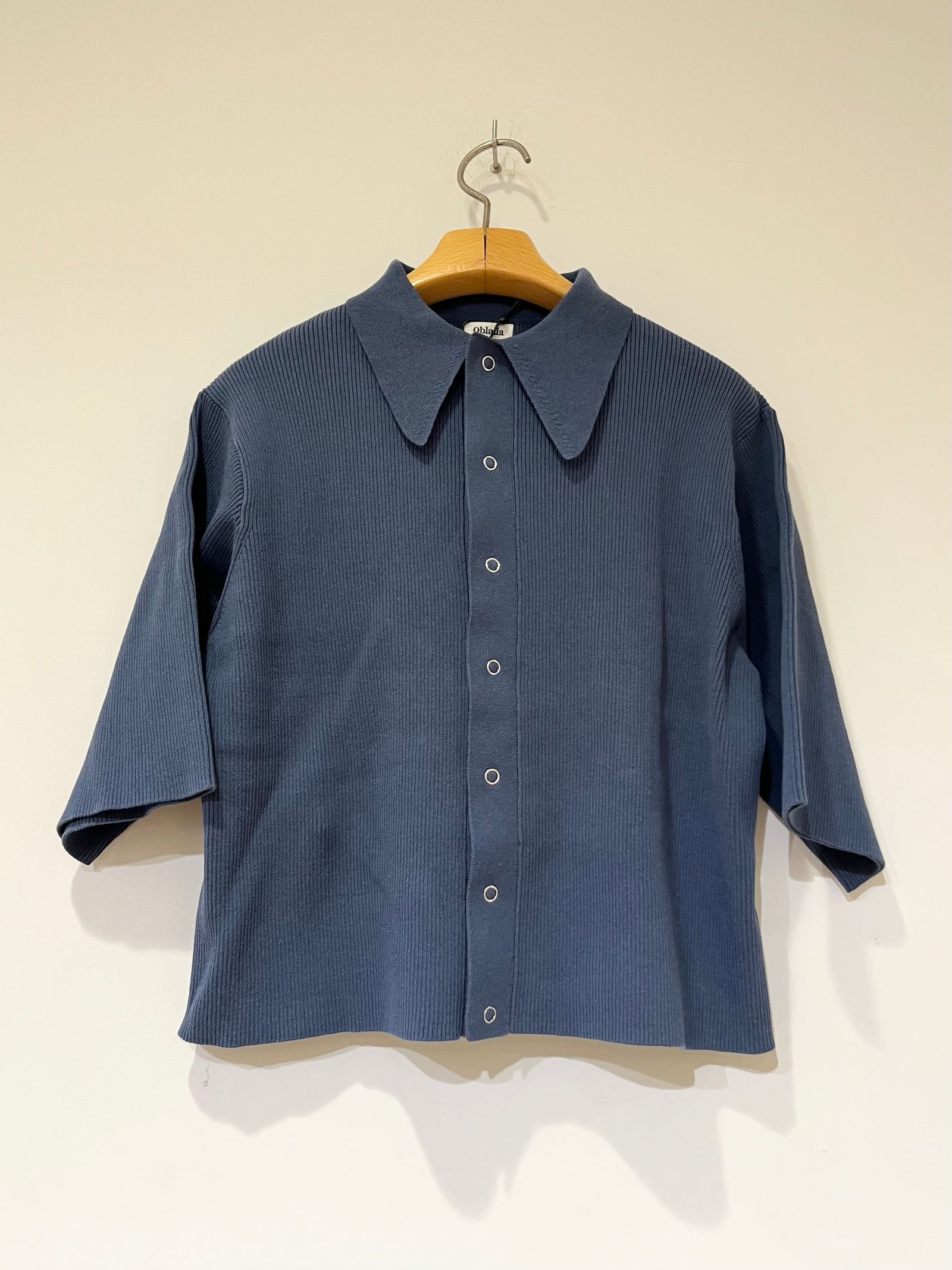 oblada - POLO KNIT / ポロニット / ブルー | HALLOW's web store
