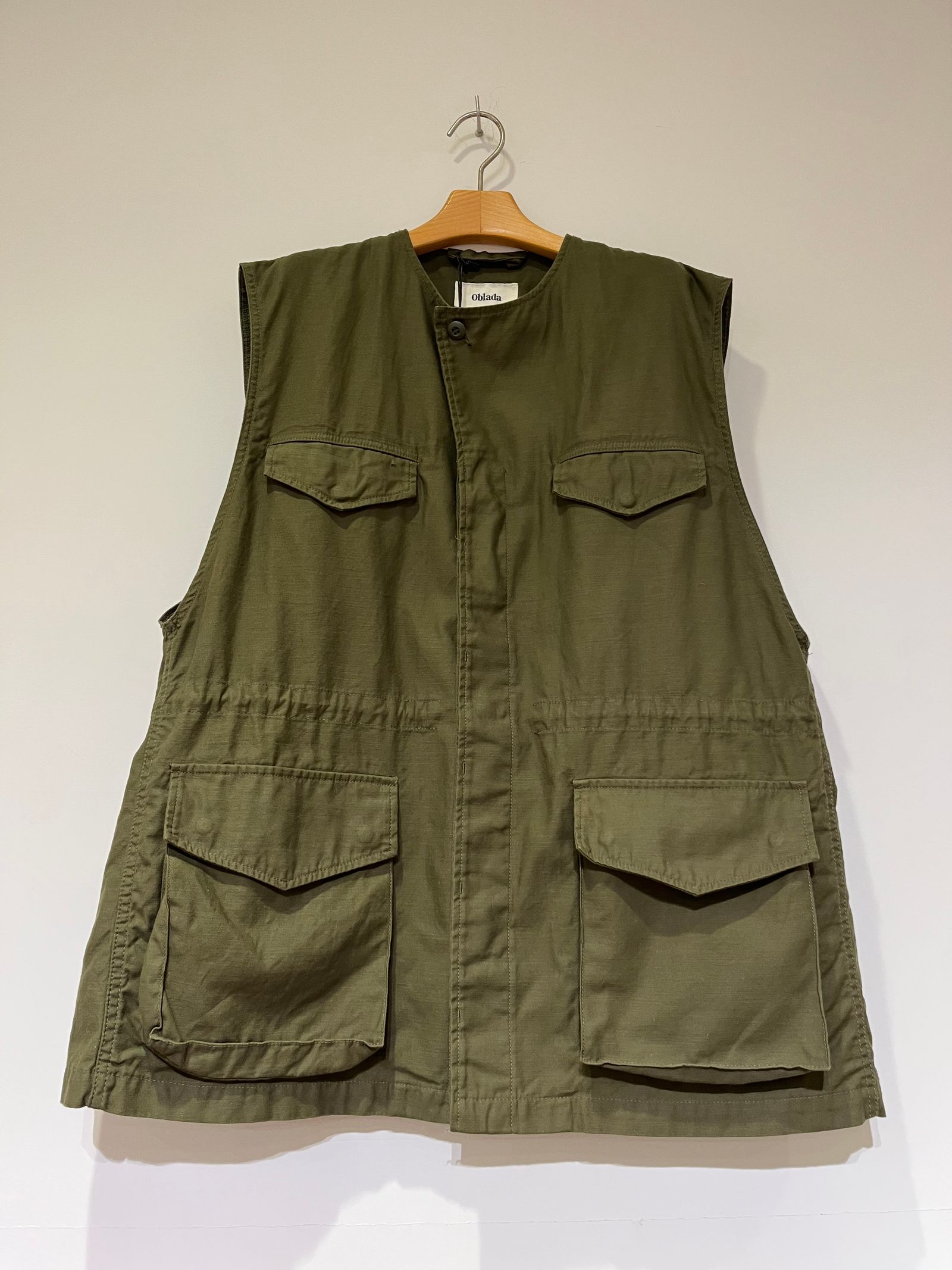 oblada - Sleeveless Military Jacket ミリタリージャケット oblada