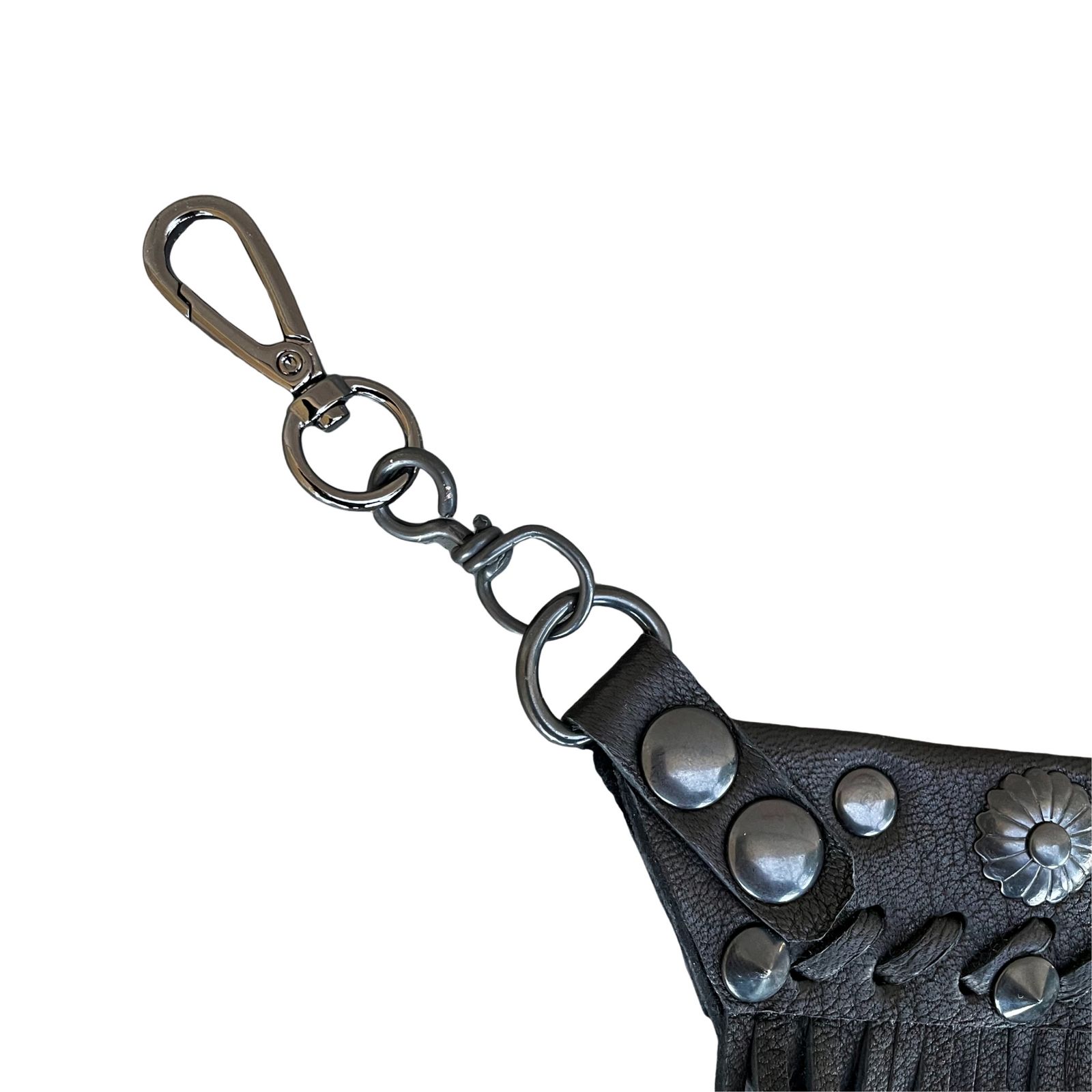 GARA - x blackmenas SYMBOLIC FRINGE BUM FLAP -ケツアテ- BLACK | HAZE