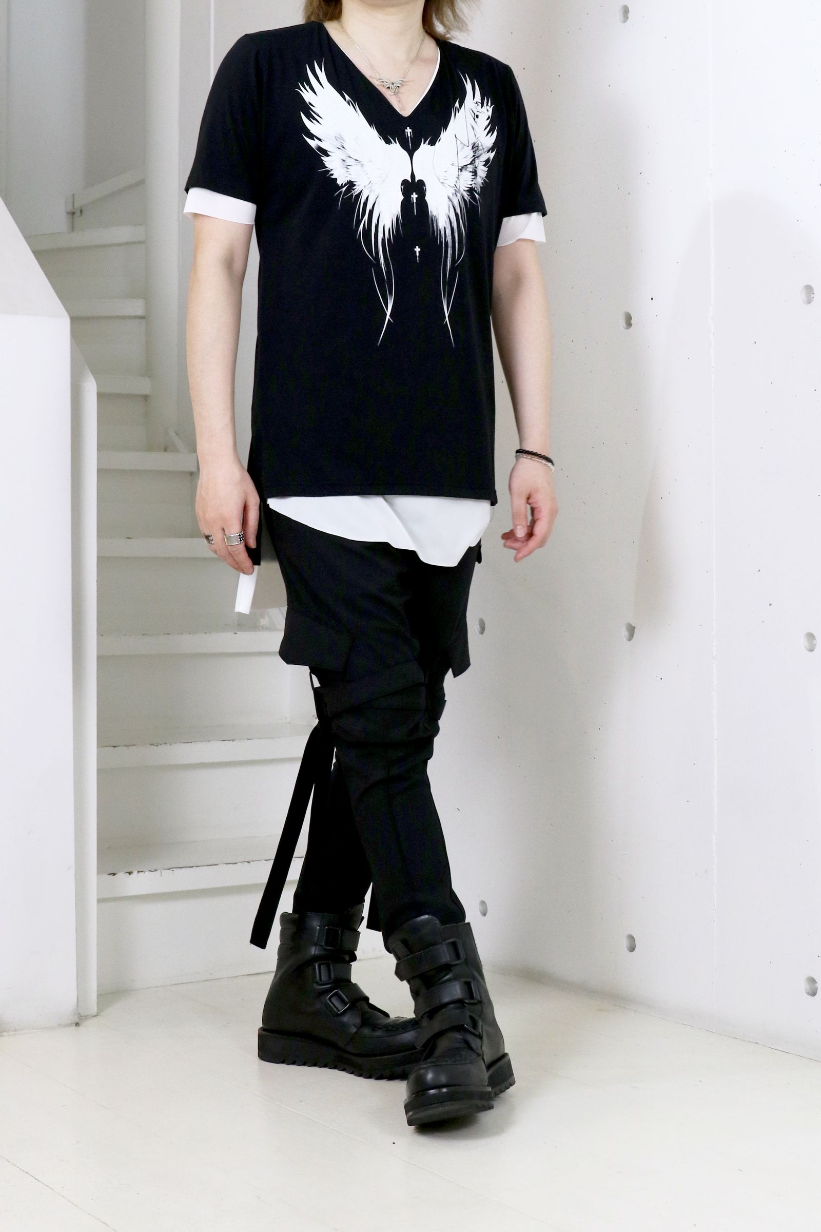 kiryuyrik - Layered V-Neck T-Shirt / レイヤード Vネック Tシャツ