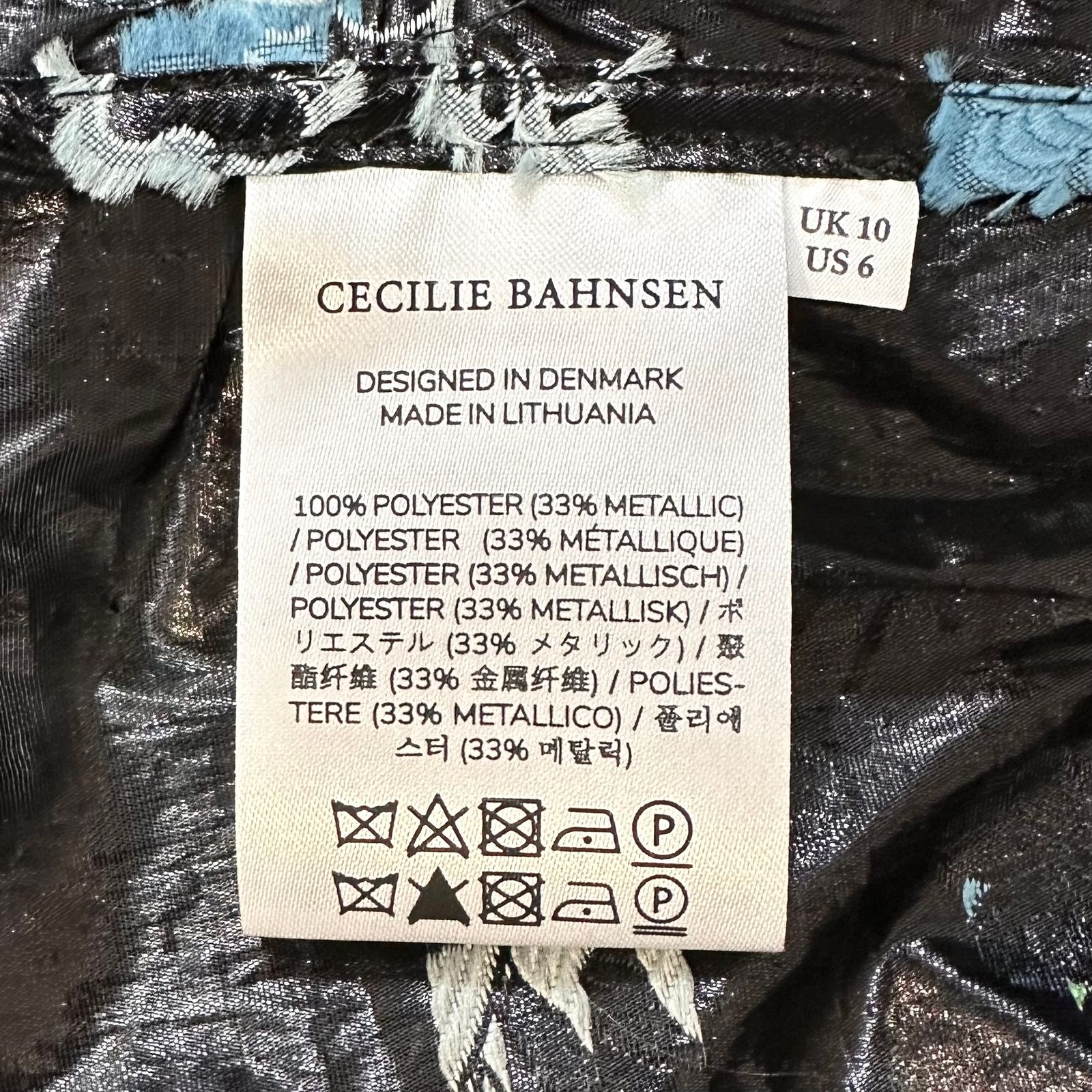 CECILIE BAHNSEN - ヴィアンカ・スカート / ブラック＆ブルー / 花柄