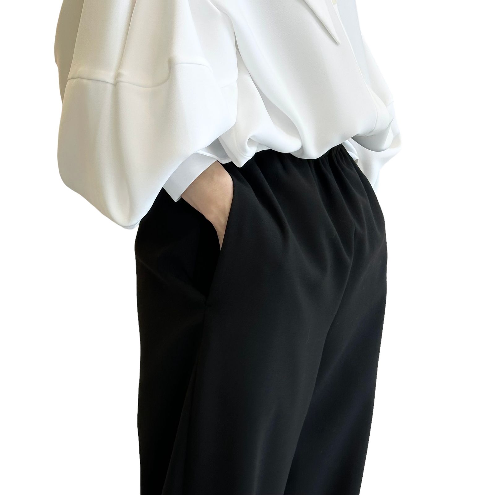 ENFOLD - EGG PANTS / サルエルパンツ / ブラック / 2024SS NEW