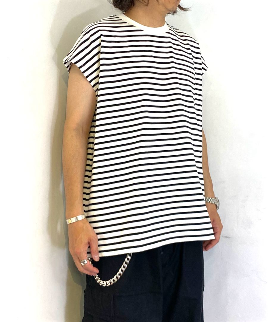 MINEDENIM - Big Nosleeve Border T-SH (WPT) / ビッグシルエット