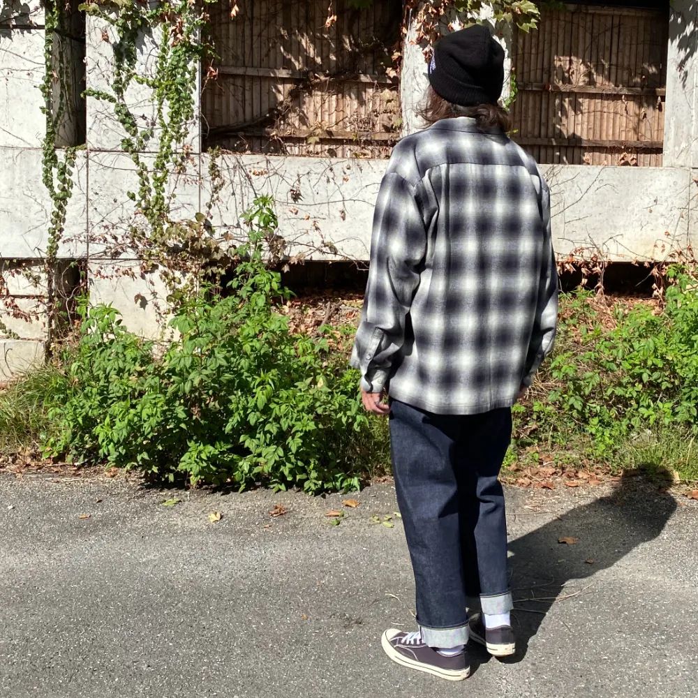 MINEDENIM - C.Flannel Ombre Open Collar SH Collar SH (BLT