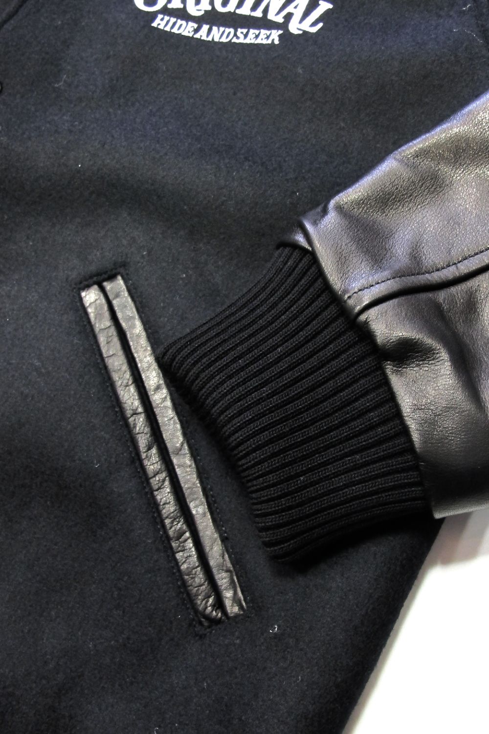 HIDE AND SEEK - ×TENDERLOIN VERSITY JKT (BLACK) / テンダーロイン