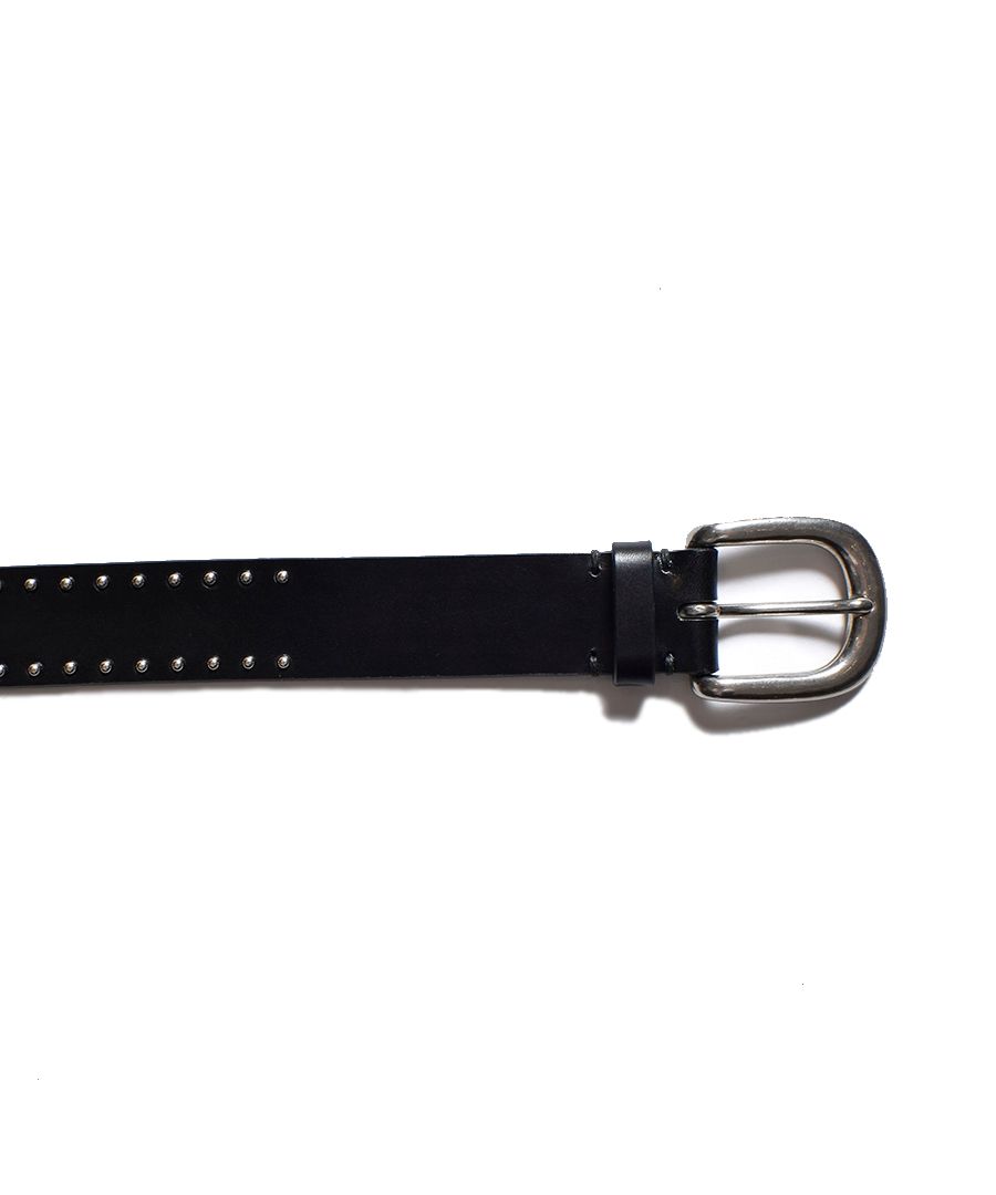 MINEDENIM - Double Studs Leather Belt (BLK) / ダブル スタッズ