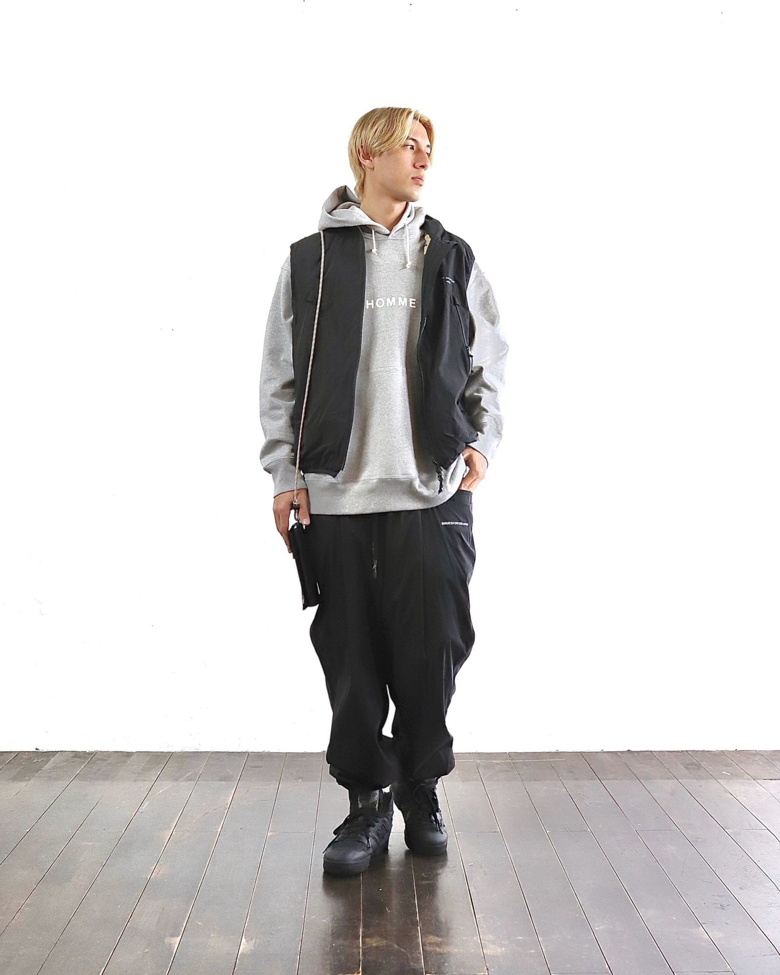 コムデギャルソンオム24SS ナイロンジップアップベスト style 024.3.25