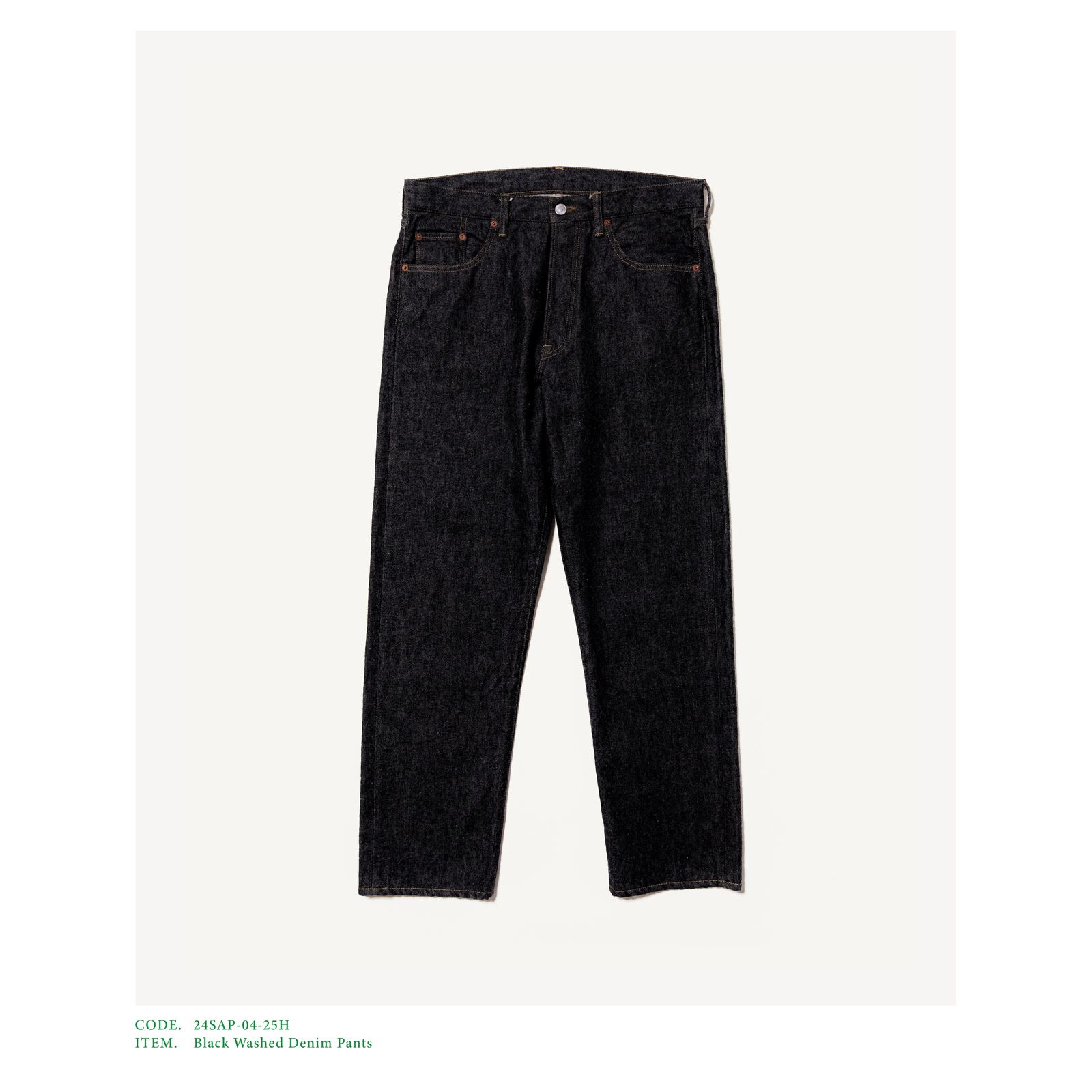 A.PRESSE - アプレッセ24SS Black Washed Denim Pants(24SAP-04-25H