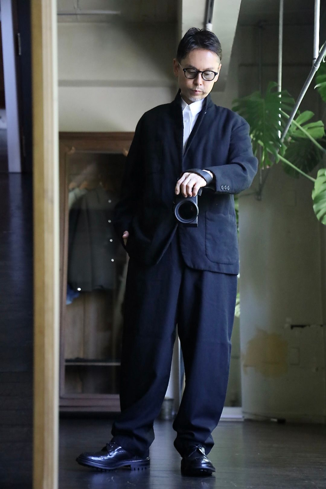 COMME des GARCONS HOMME 縮絨ウールサージセットアップスタイル