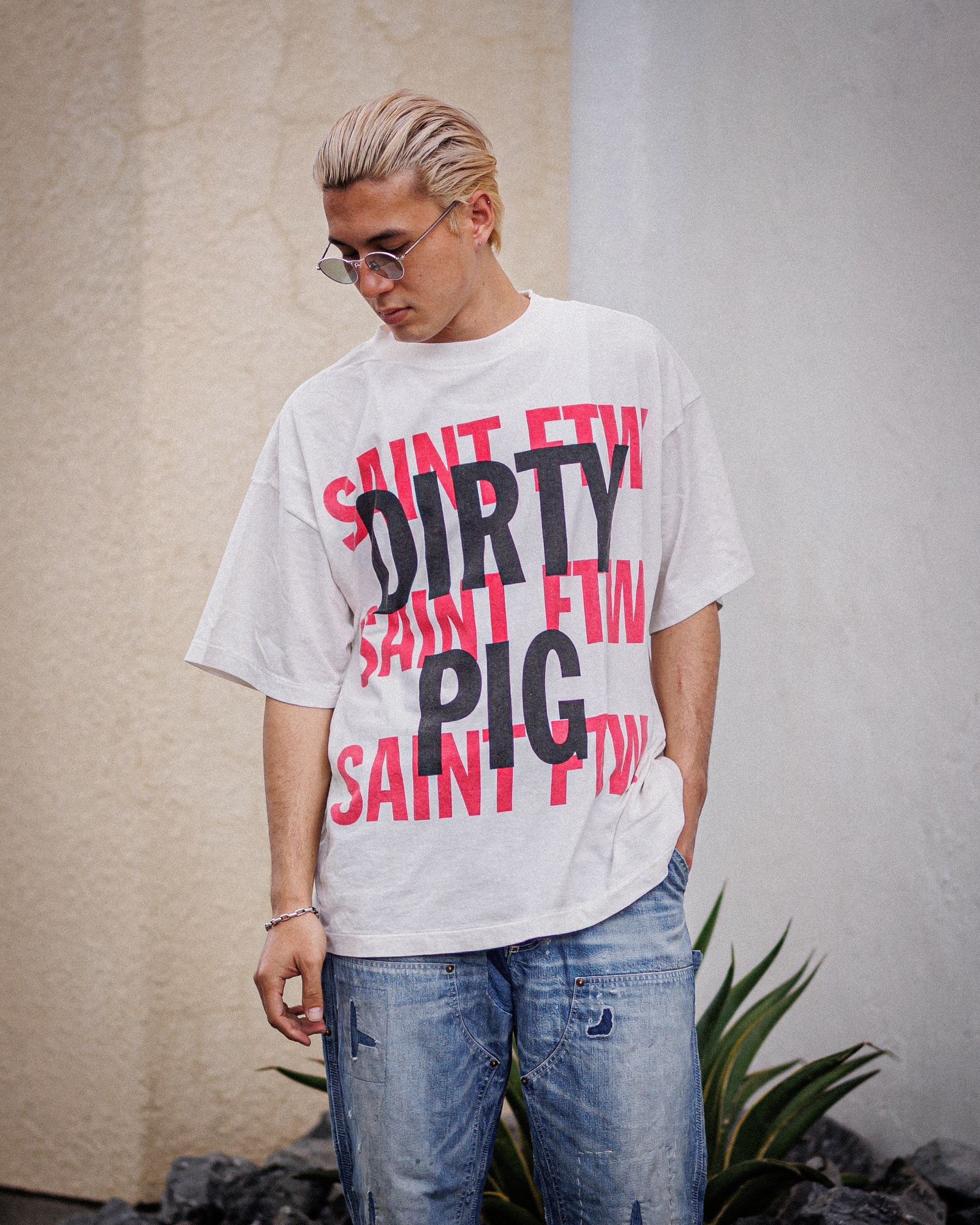 SAINT M×××××× - セントマイケル Tシャツ DIRTY PIG SS TEE(SM-HR8