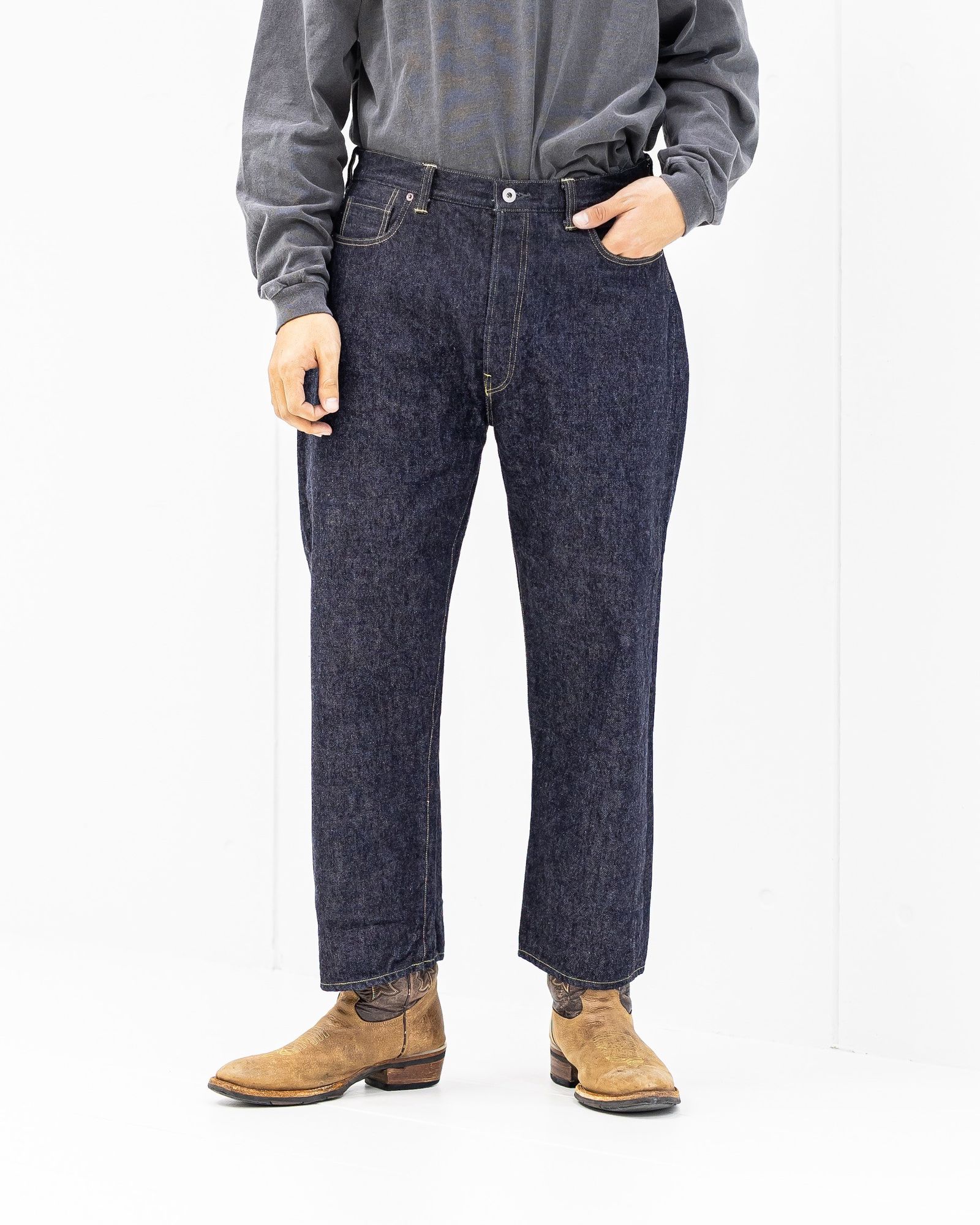 A.PRESSE - アプレッセ 2025 STYLE2 Washed Denim Wide Pants(AP-4001