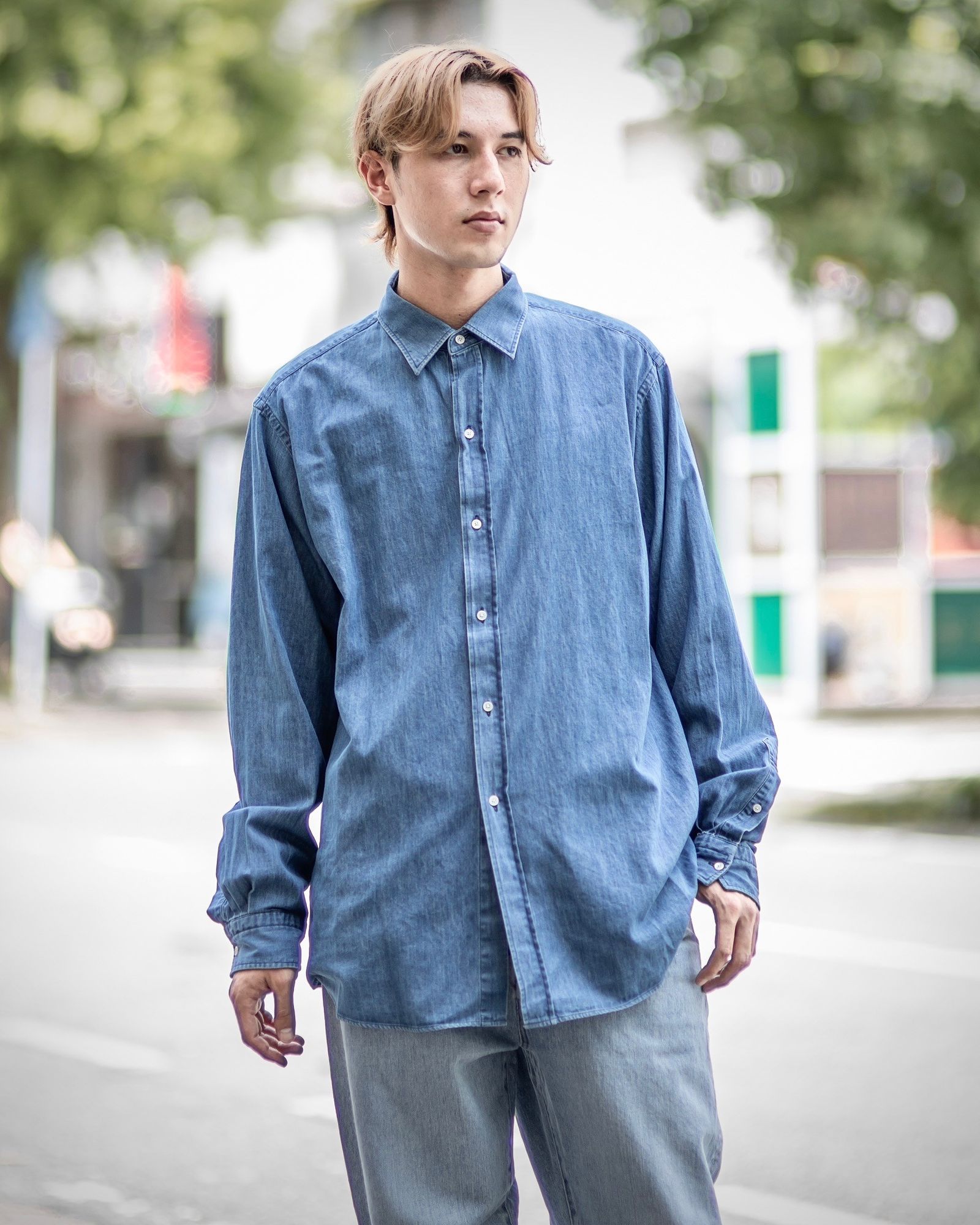 A.PRESSE - アプレッセ24AWデニムシャツ Washed Denim Shirt(24AAP-02