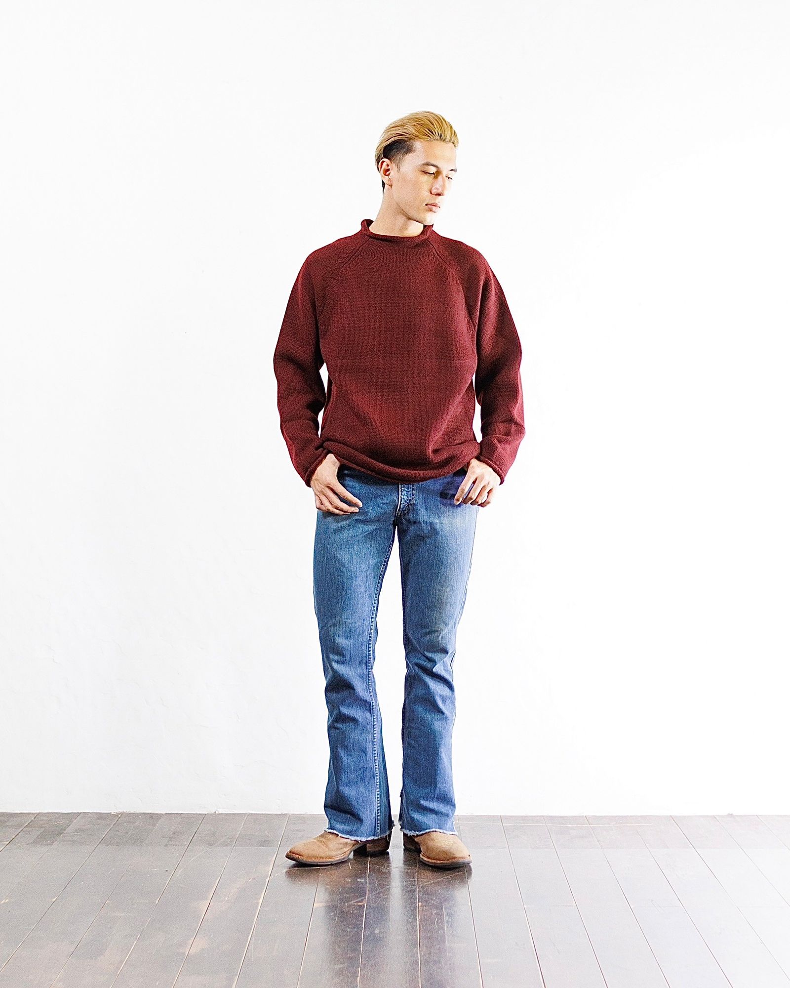 A.PRESSE - アプレッセ Roll Neck Sweater(24AAP-03-08K)BURGUNDY | MARK