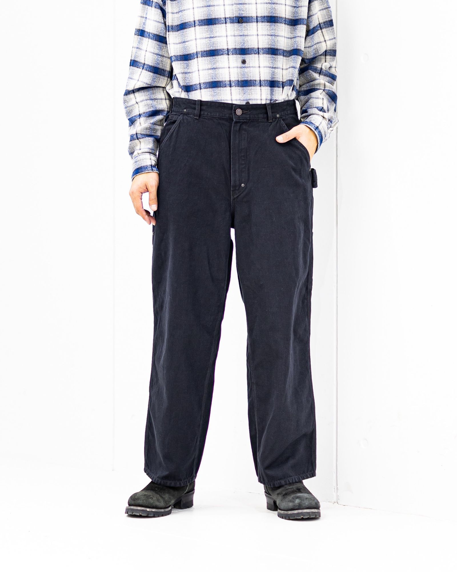 A.PRESSE - アプレッセ 2026 STYLE1 Vintage Silk Hemp Painter Pants