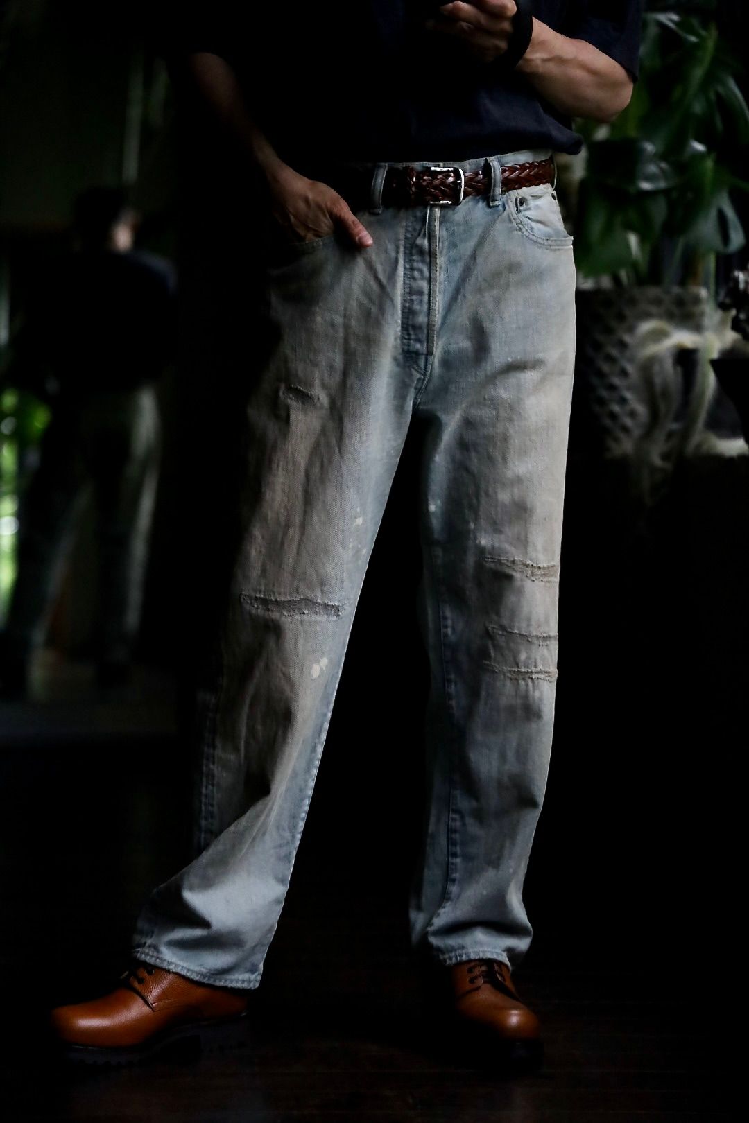 A.PRESSE - Washed Denim Wide Pants(24AAP-04-18H) BLEACH | MARK