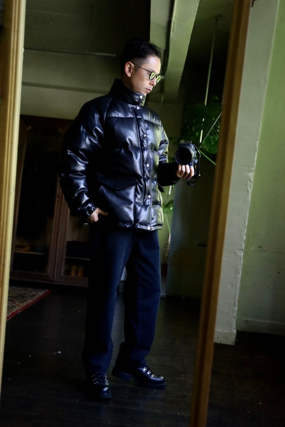 A.PRESSE - アプレッセ Leather Down Jacket(24AAP-01-01H)BLACK☆11月