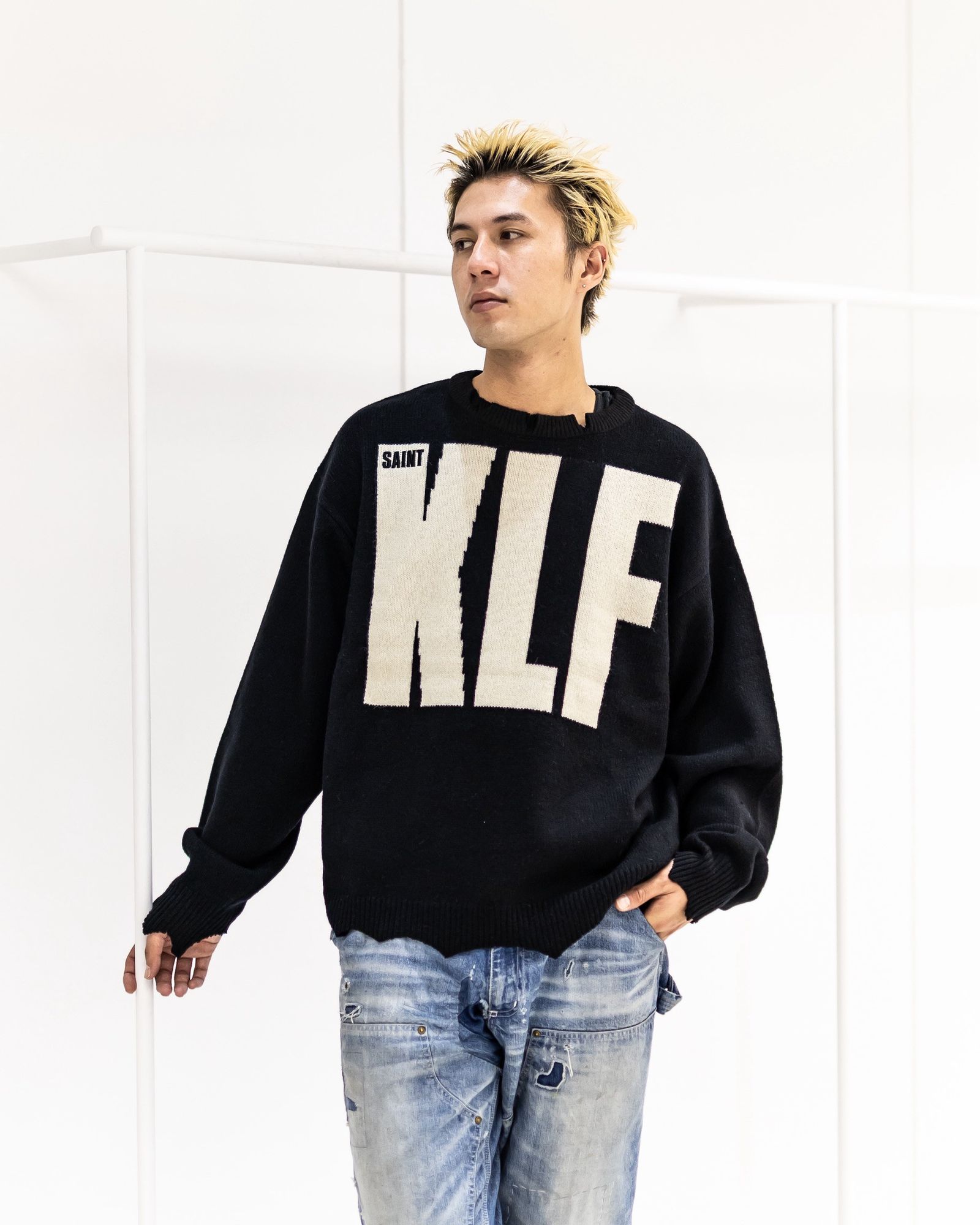 SAINT M×××××× - セントマイケル KLF_CREW NECK KNIT/KLF/BLACK(SM-HR1