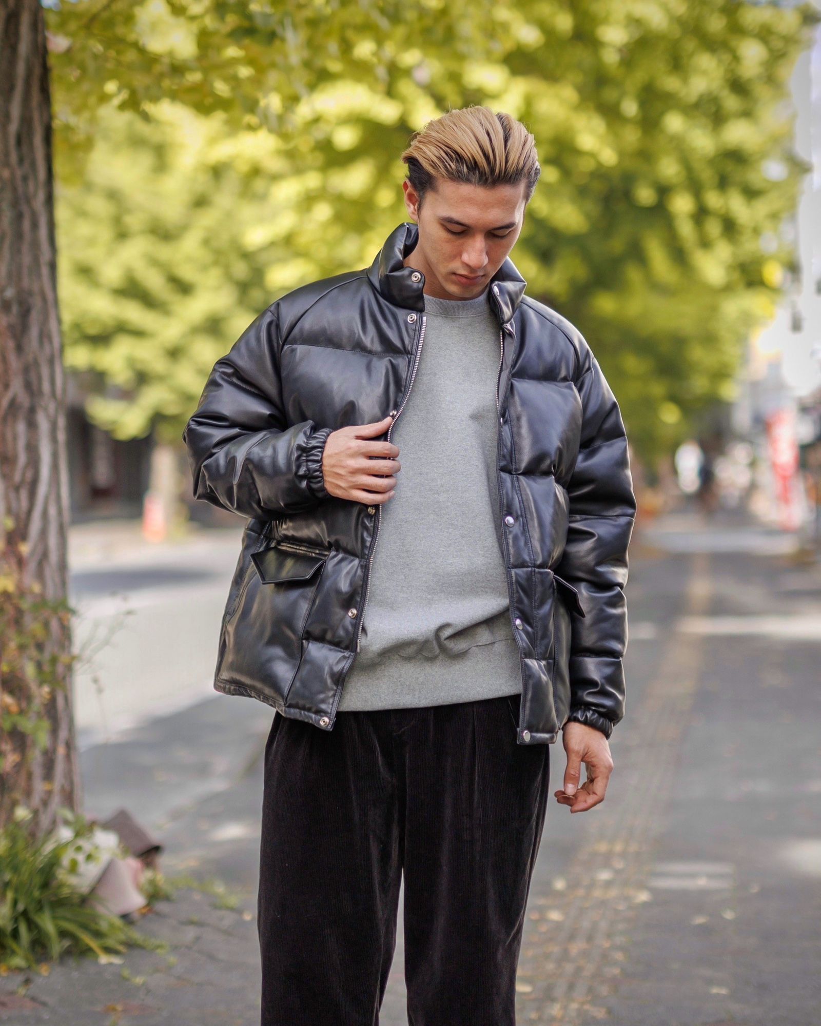 A.PRESSE - アプレッセ Leather Down Jacket(24AAP-01-01H)BLACK☆11月