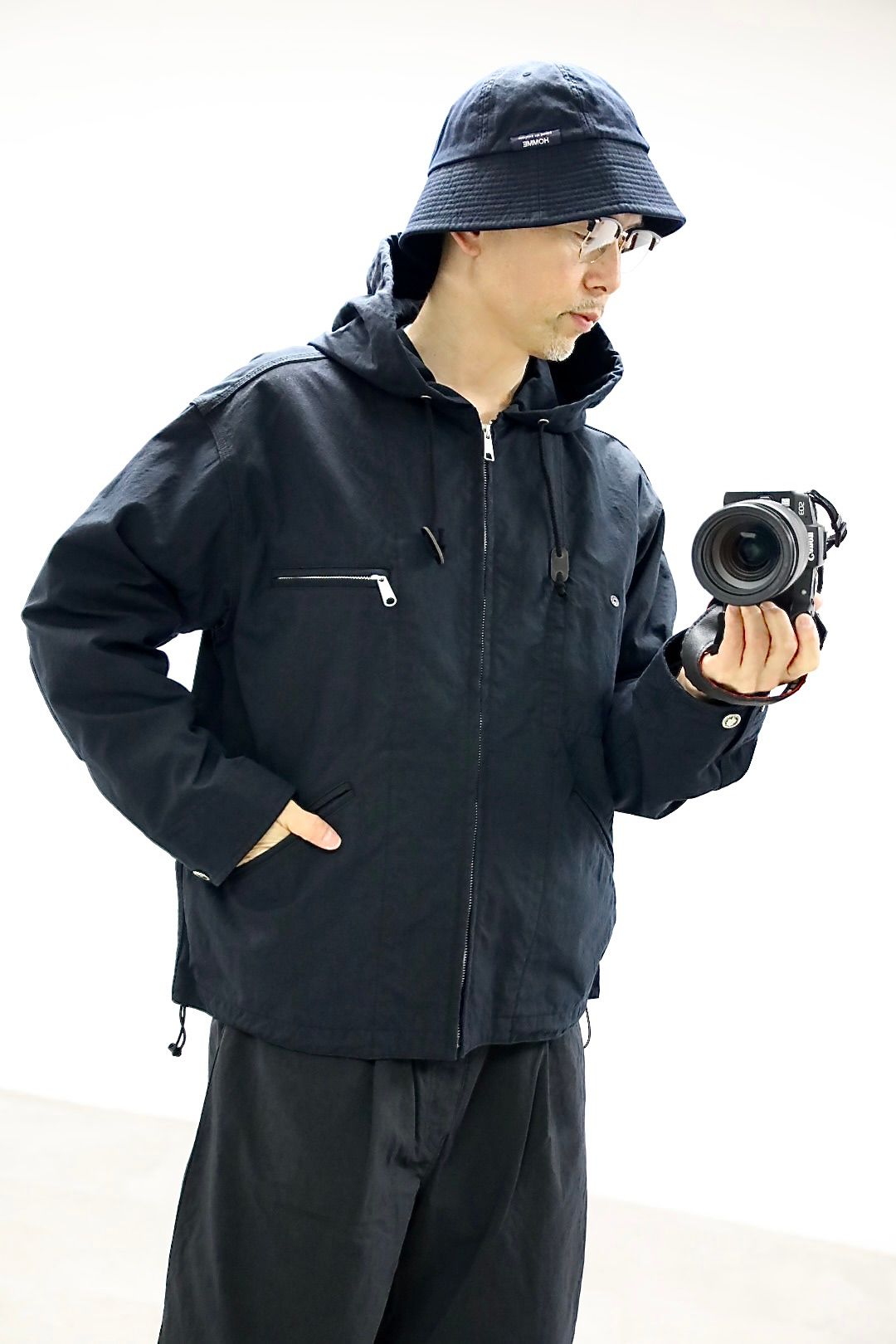 ナイロンオックス製品染ジップアップフーディ | MARK