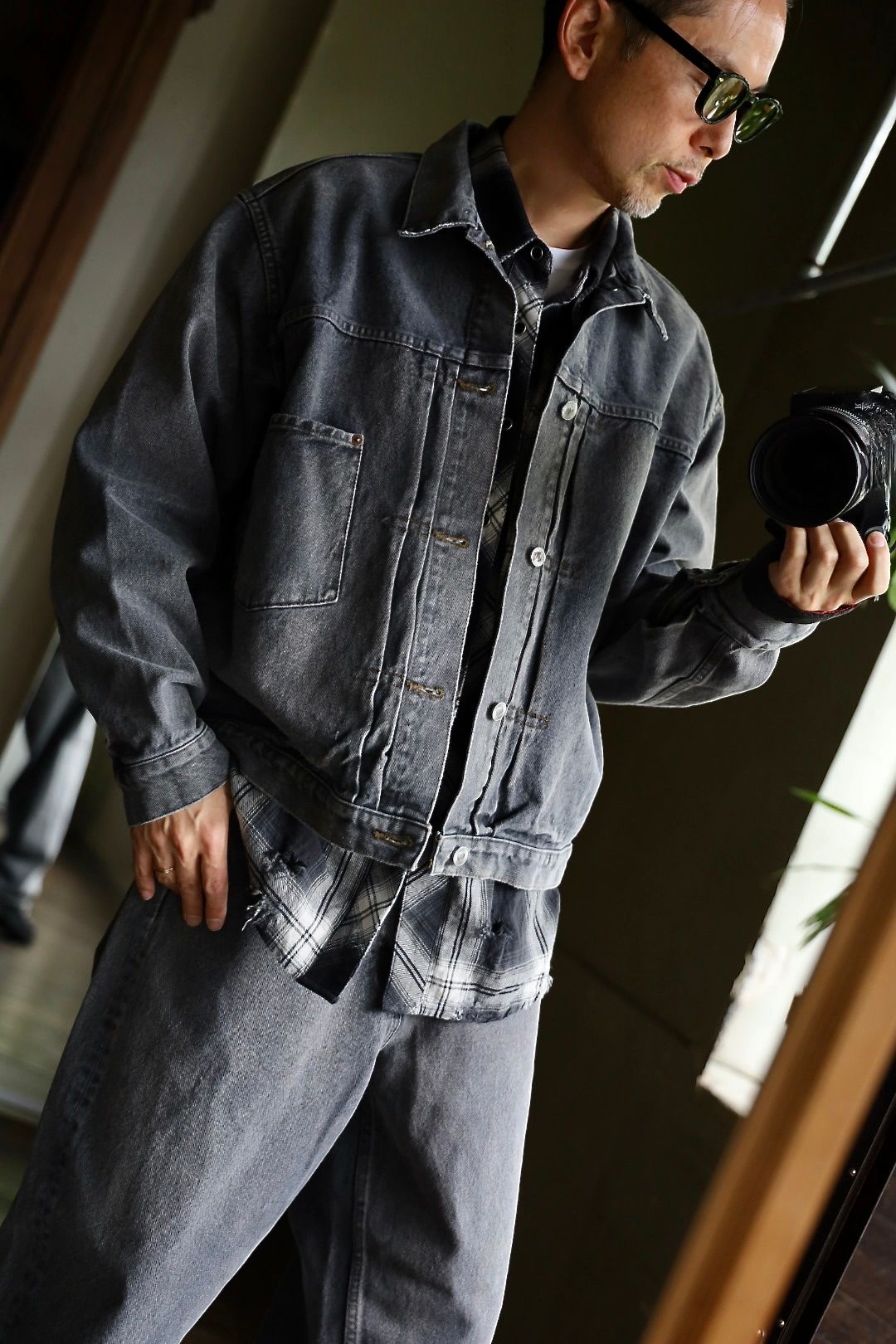 A.PRESSE - アプレッセ 2025 STYLE2 デニムジャケット Vintage Gray