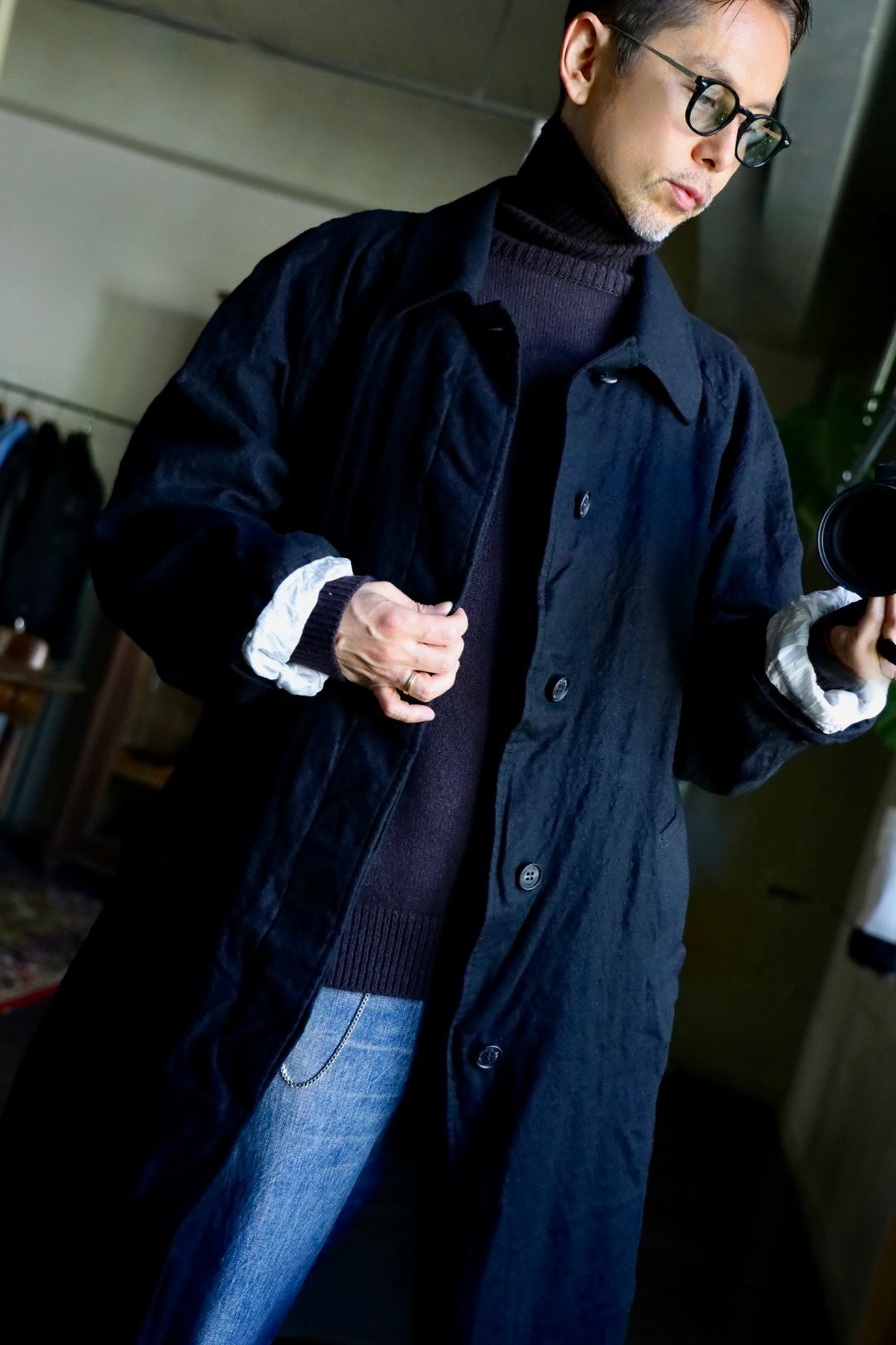 COMME des GARCONS HOMME ウールサージ縮絨コートスタイル2024.10.10