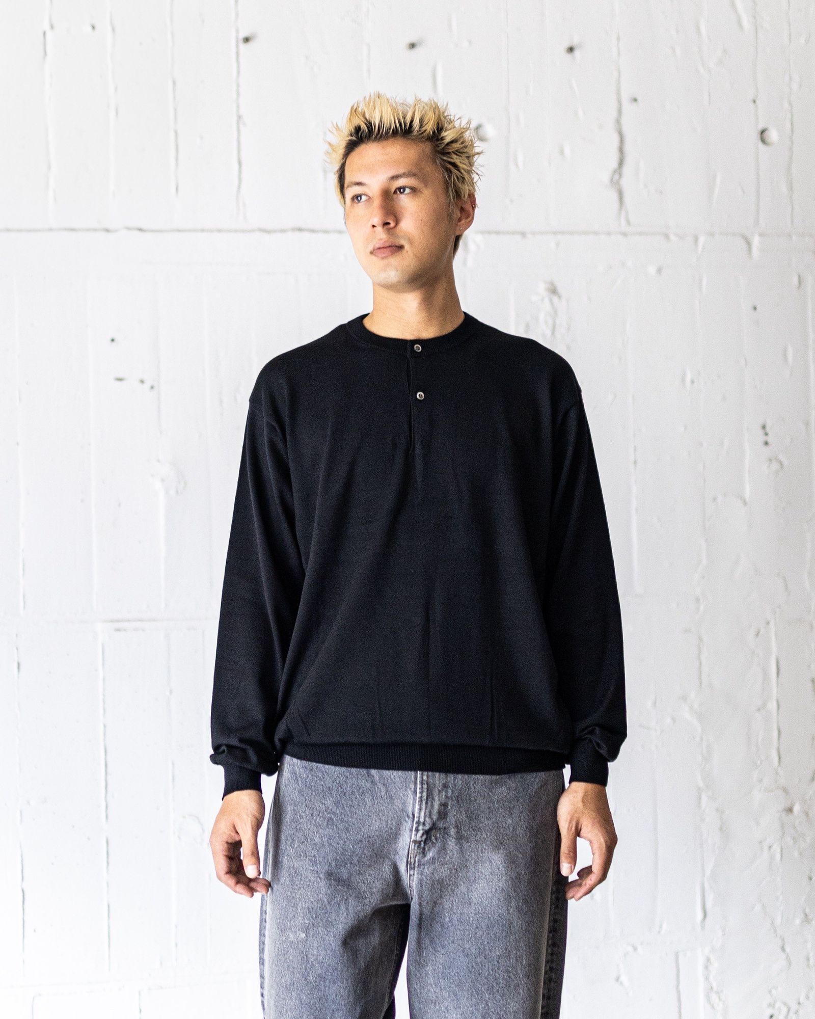 A.PRESSE Wool Knit Henley Neck Sweater ☆ 7月26日(土)新作発売