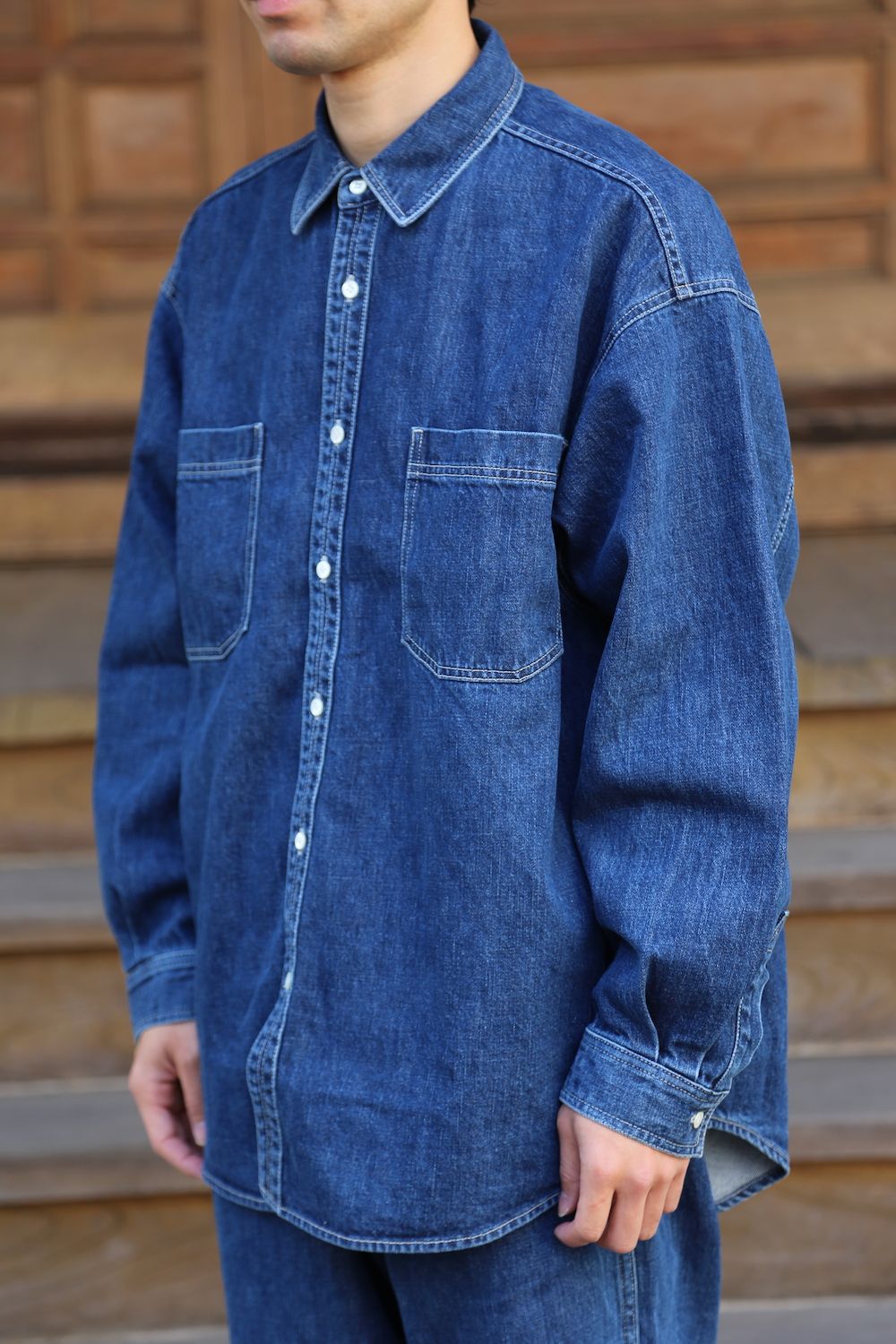 Graphpaper Denime Regular Collar Shirt & Denime Five Pocket Pants