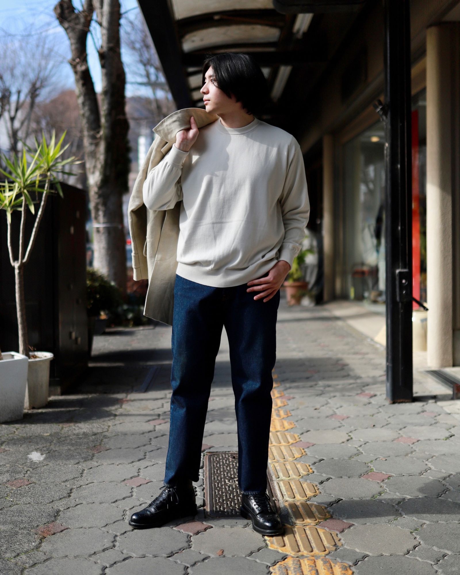 A.PRESSE Cotton Knit L/S T-Shirt style.2023.2.10 | 3162 | MARK