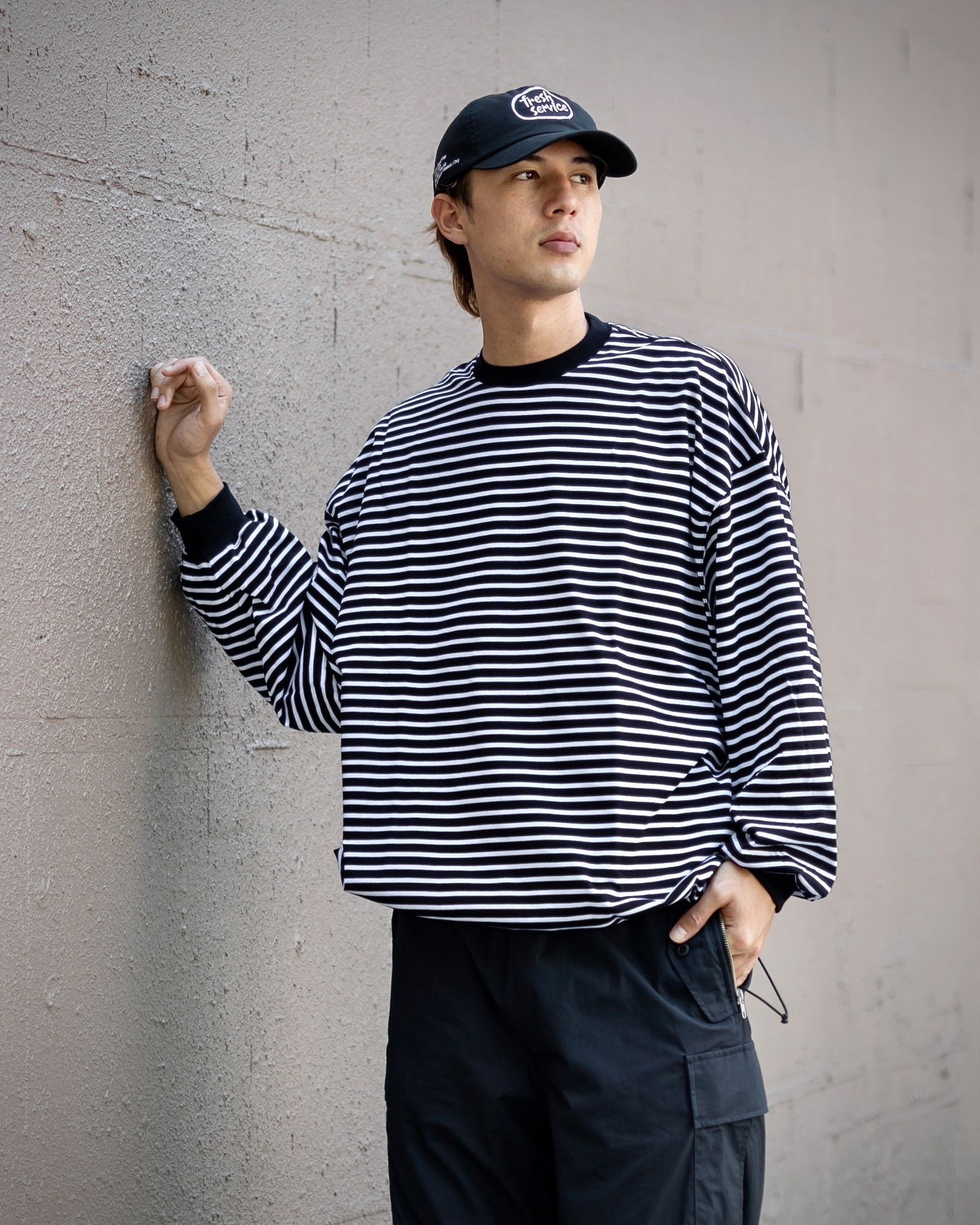 is-ness BALLOON STRIPES LONG SLEEVE T-SHIRT MARKスタイル | 5215 | MARK