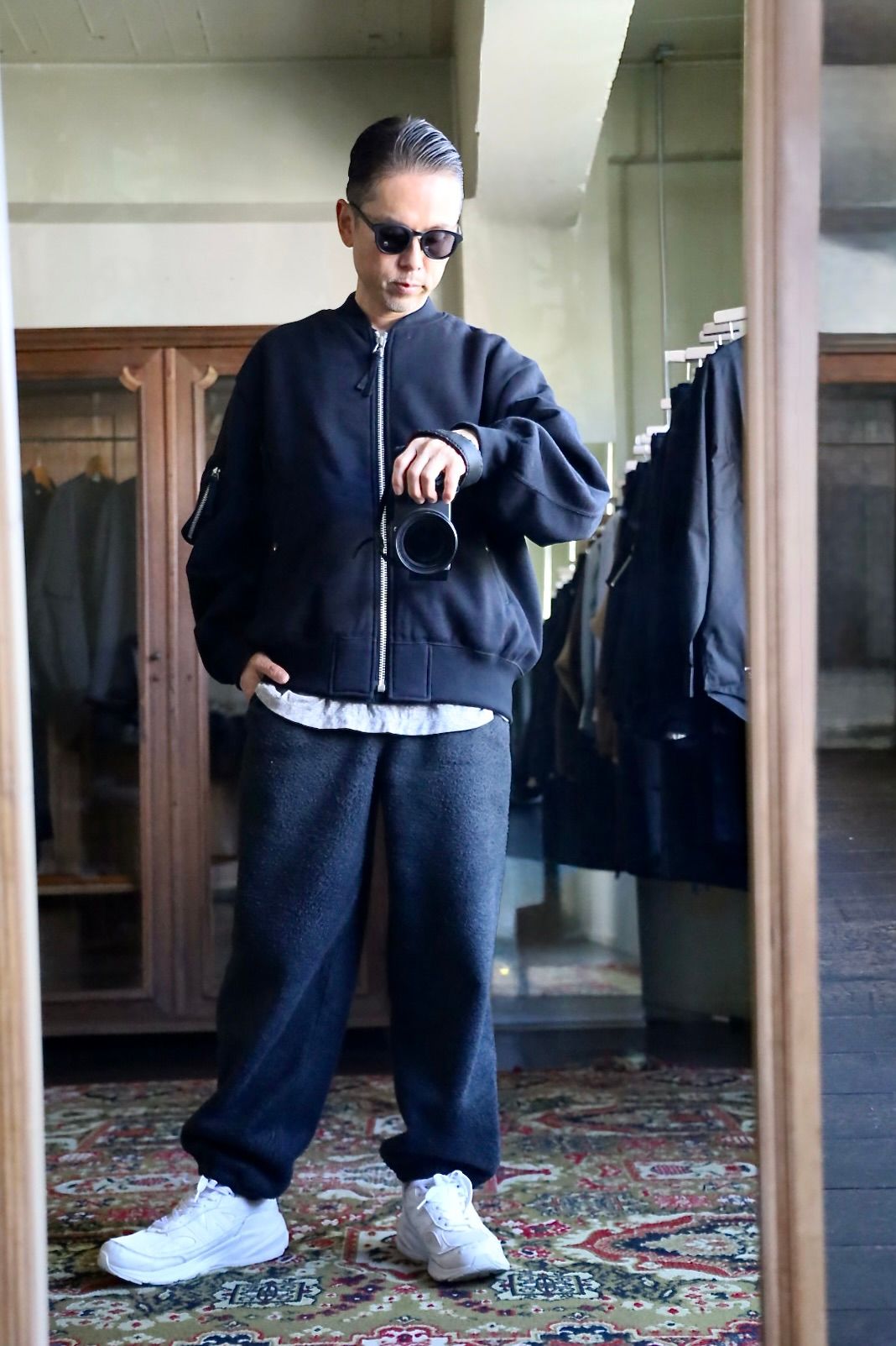 COMME des GARCONS HOMME 綿ウール裏毛MA-1ジャケットスタイル2025.11