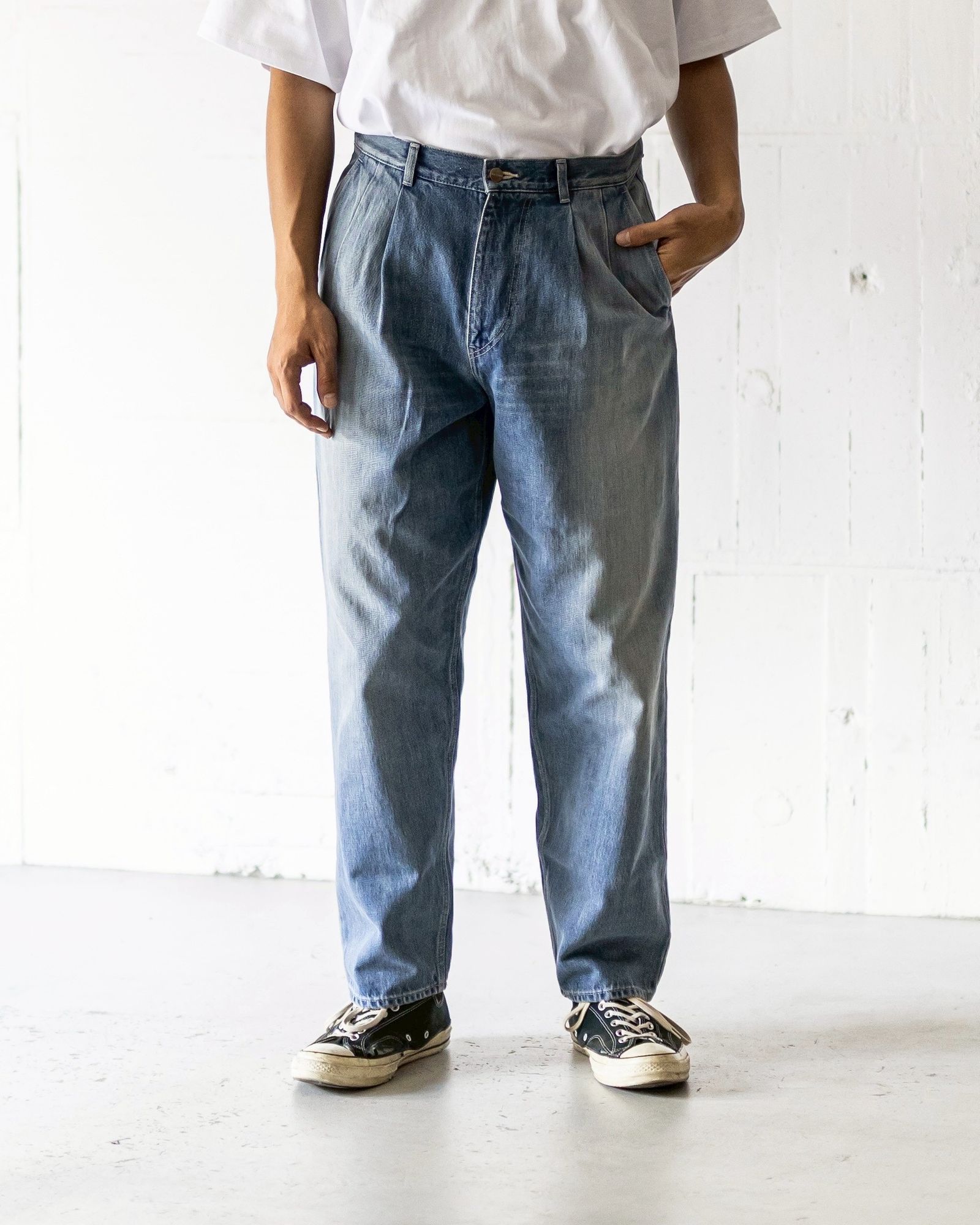 Graphpaper - グラフペーパー Selvage Denim Two Tuck Tapered Pants