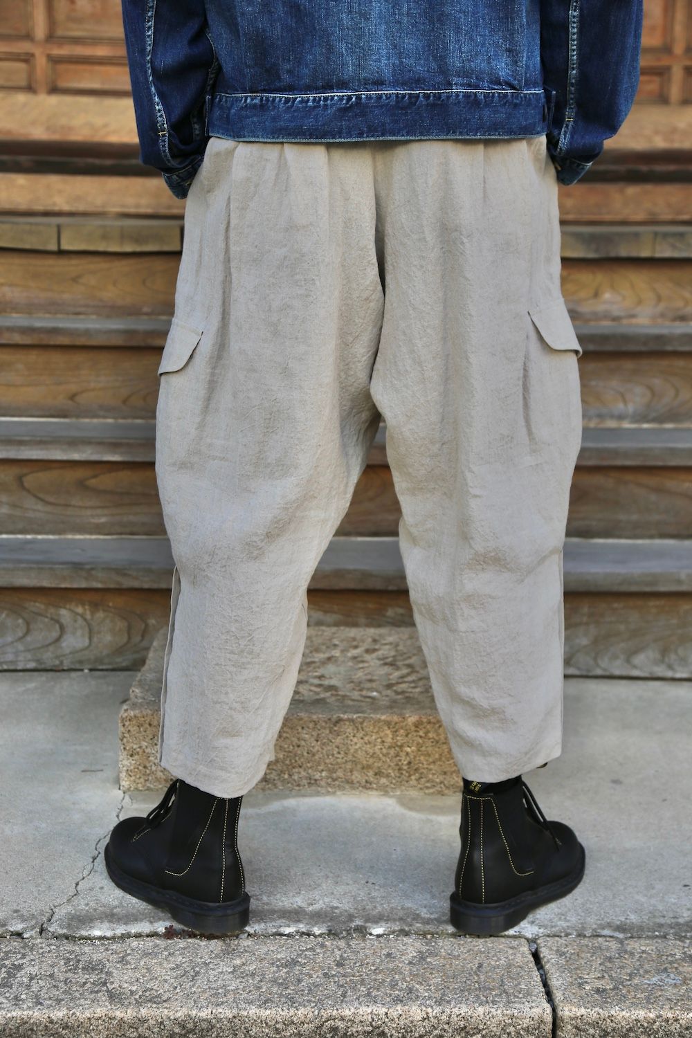 yohji yamamoto リネンジョッパーズパンツ(HD-P47-303-1A) style