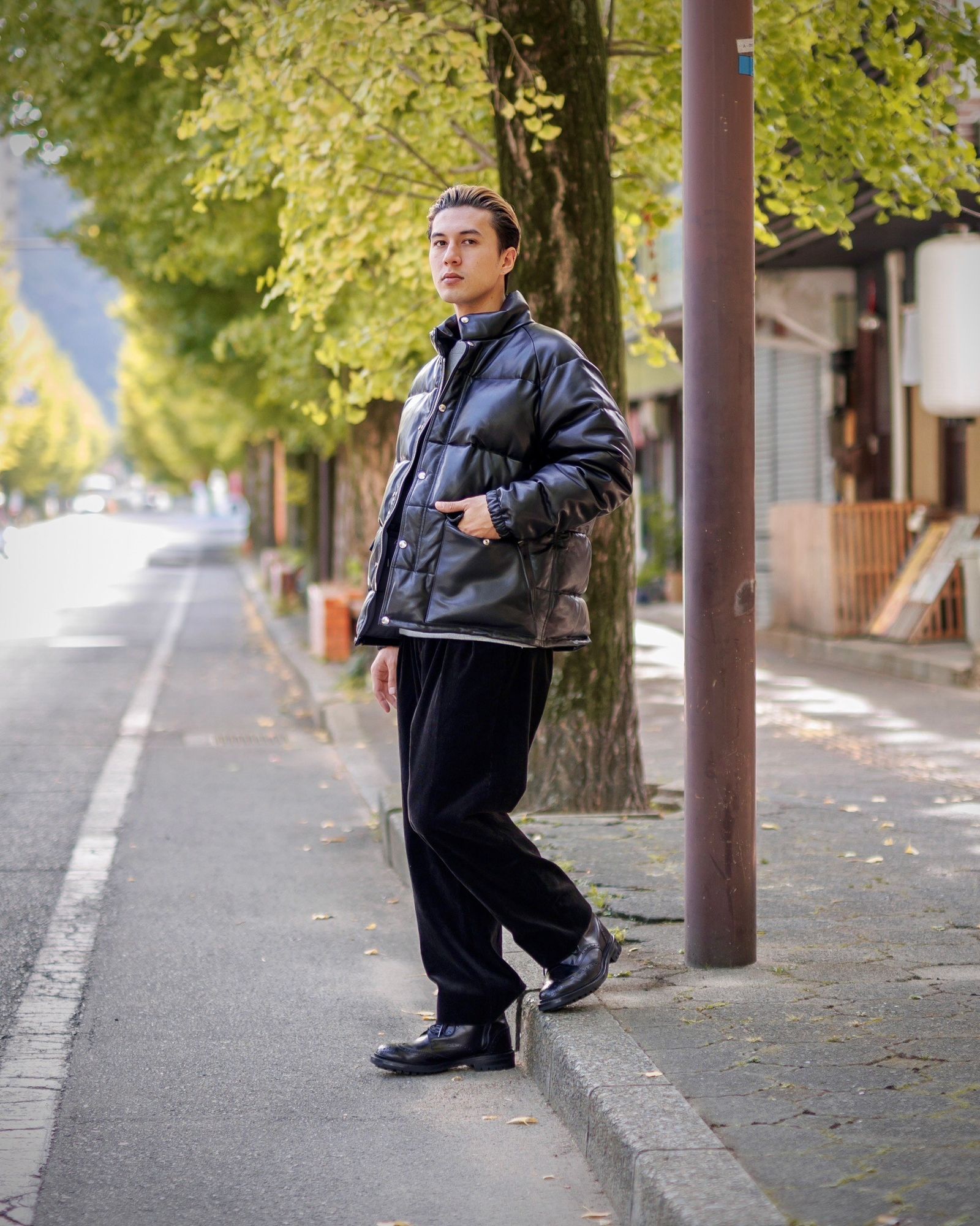 A.PRESSE - アプレッセ Leather Down Jacket(24AAP-01-01H)BLACK☆11月