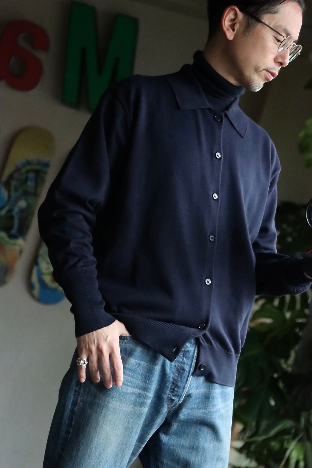 アプレッセ23SSCotton Knit Polo CollarCardigan A.PRESSE アプレッセ