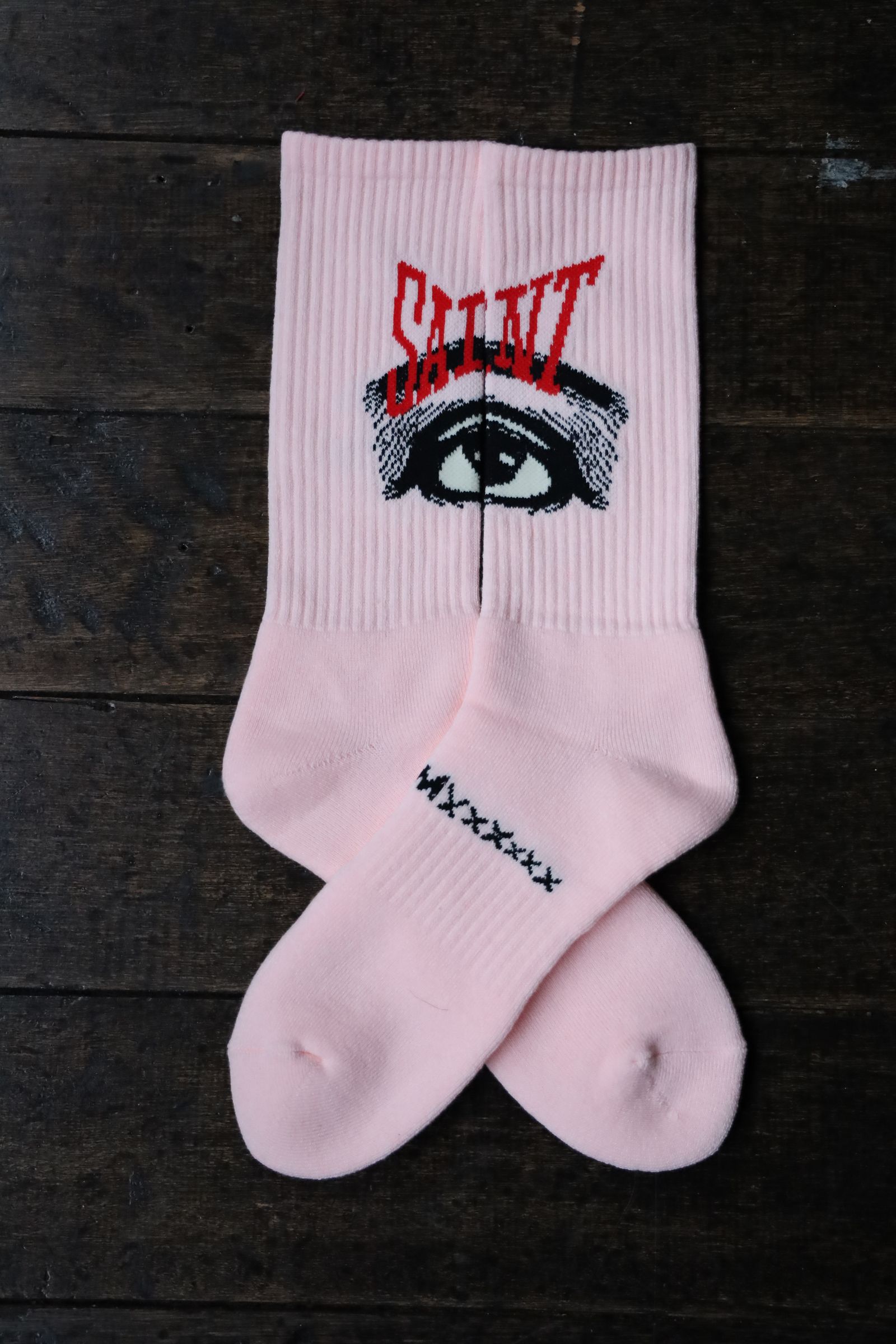 SAINT M×××××× - セントマイケル EYES_SOCKS(SM-HR8-0000-103)PINK | MARK